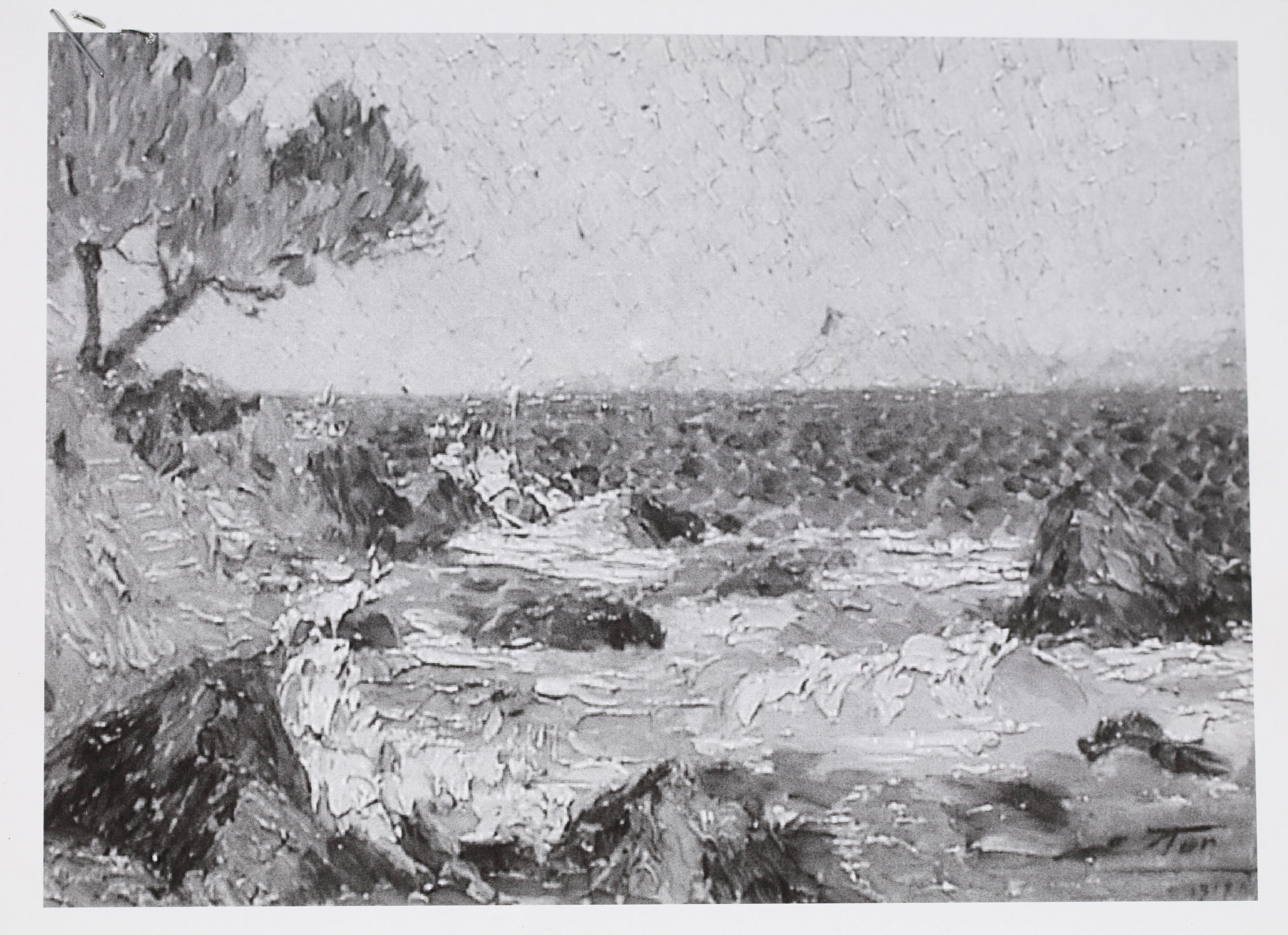Le Cote D'Azur - Postimpressionistische Meereslandschaft Ölgemälde von Edouard Fer im Angebot 2
