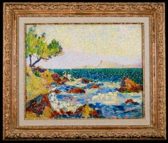 Le Cote D'Azur - Post Impressionist Seascape Oil Painting by Edouard Fer