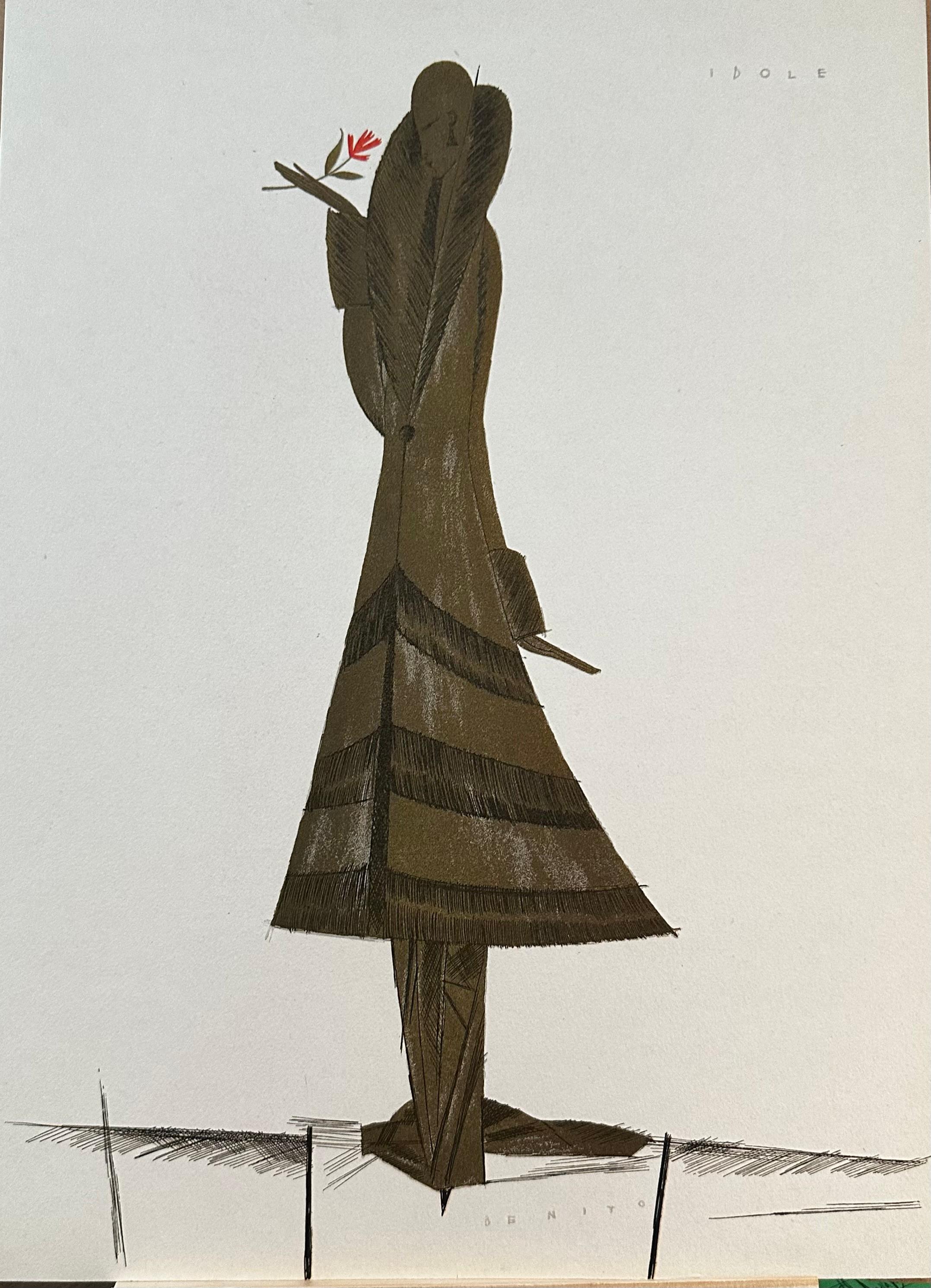 La Dernière Lettre Persane - Gray Figurative Print by Edouard Garcia Benito