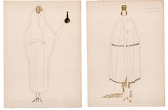 Ein Paar Benito-Modedrucke mit goldenen Details
