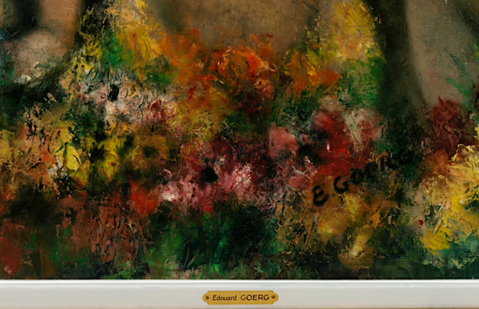 Grande huile sur toile, Les 3 Brunes, d'Edouard Goerg, 1955 en vente 5