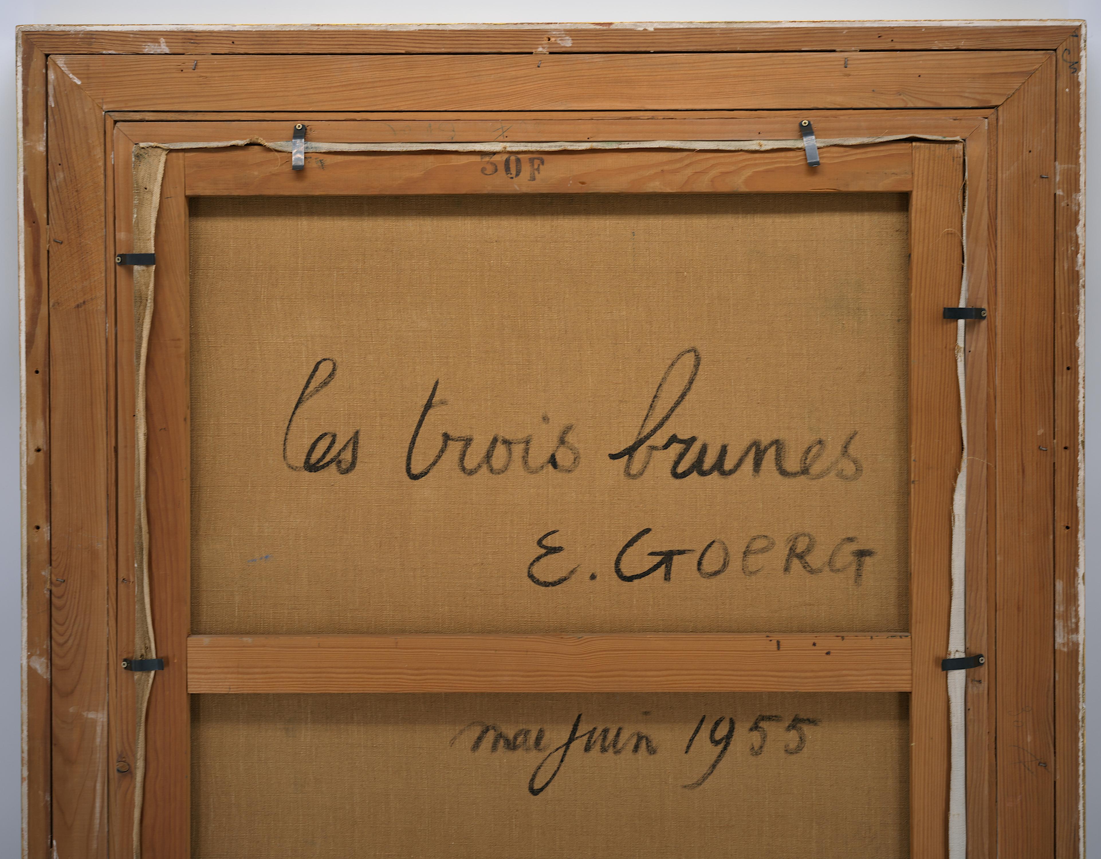 Edouard Goerg, Les 3 Brunes, Óleo grande sobre lienzo, 1955 en venta 7