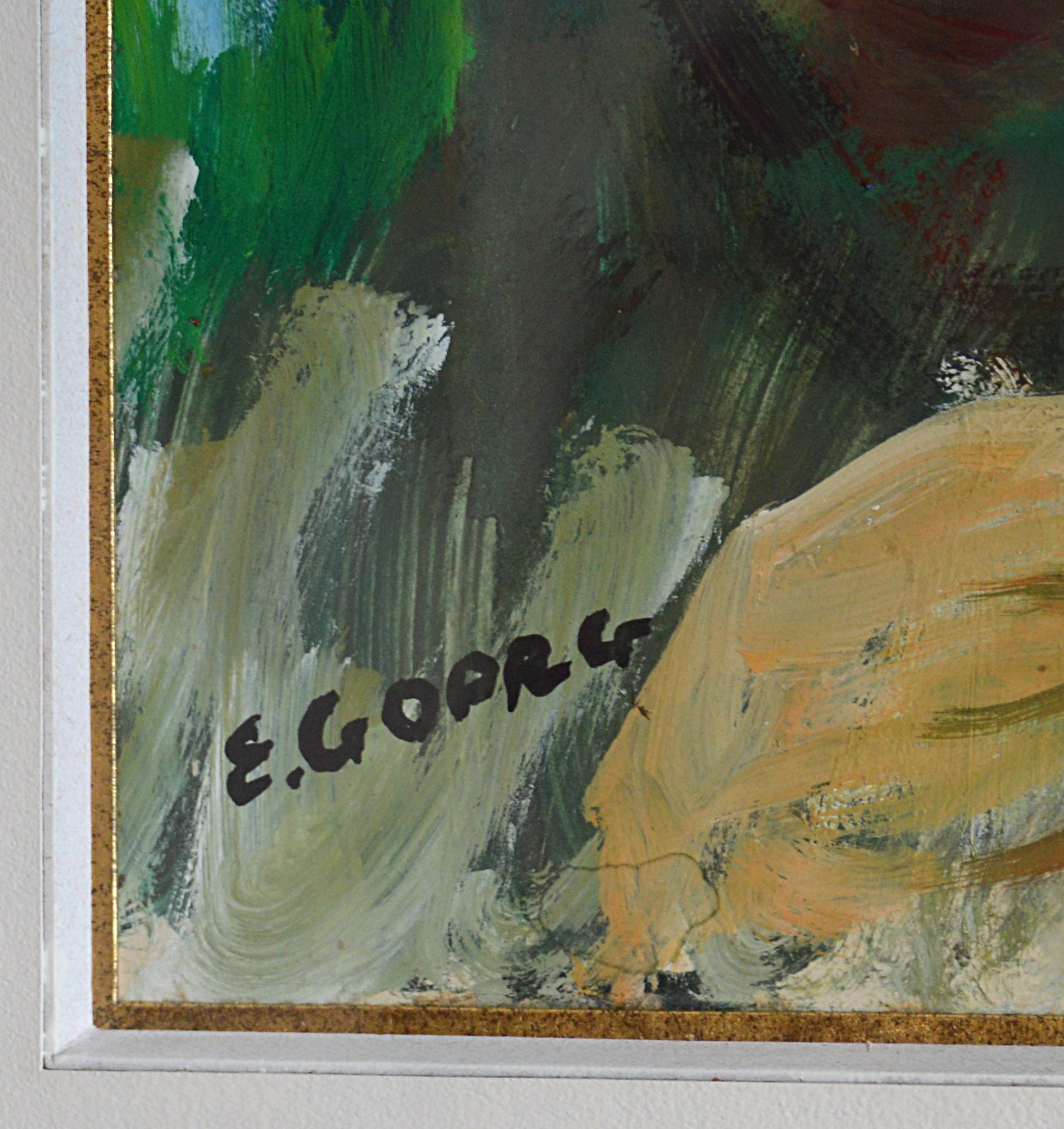 Dos jóvenes españolas, Óleo sobre papel - Painting Expresionista de Edouard Goerg