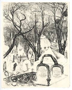 "La Père Lachaise" original etching