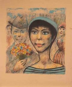 La joven parisina - Litografía de Edouard Goerg - Mediados del siglo XX