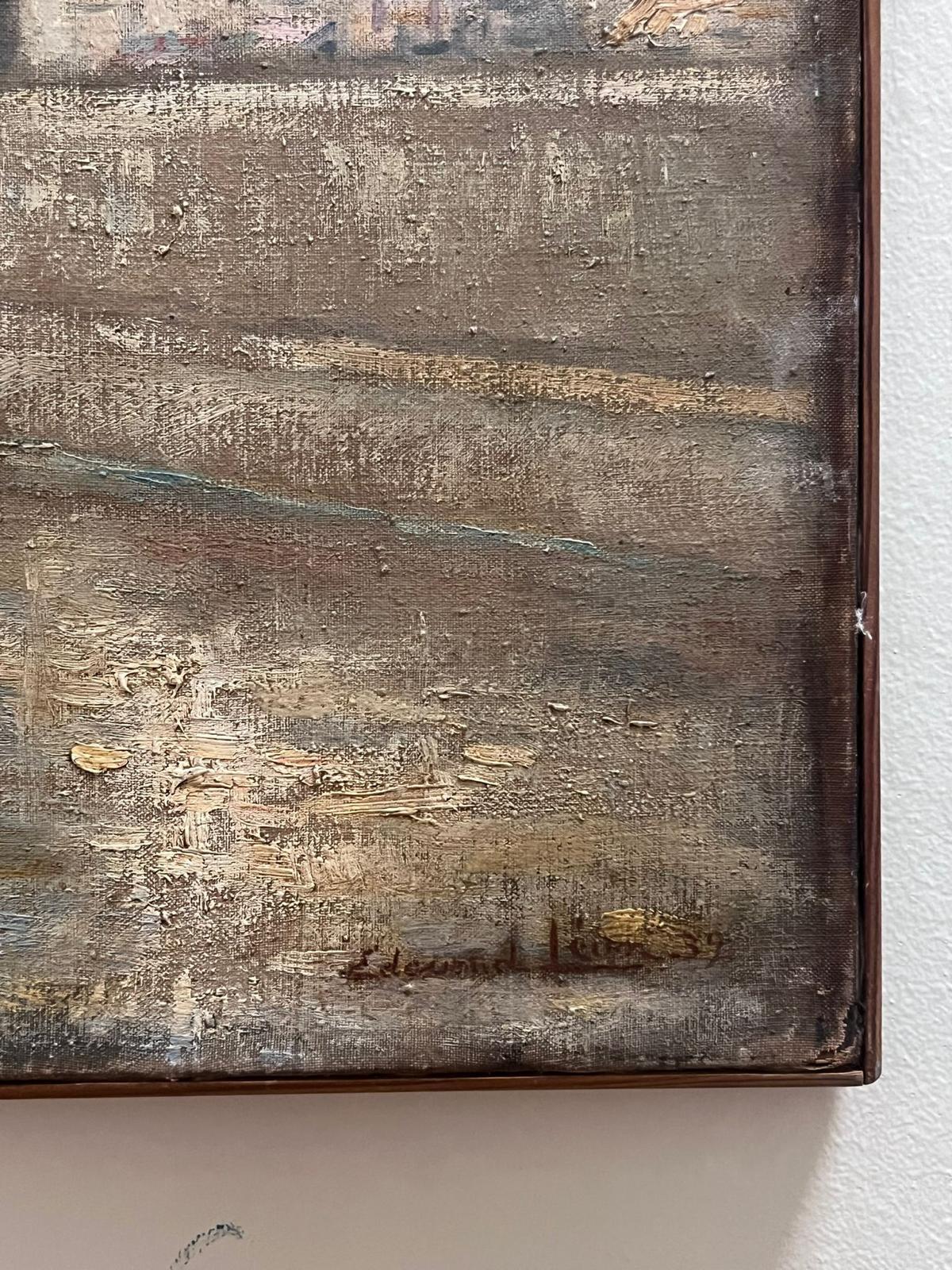 Fino Óleo Impresionista Francés de 1930 Firmado Le Pont Neuf Río Sena París en venta 2