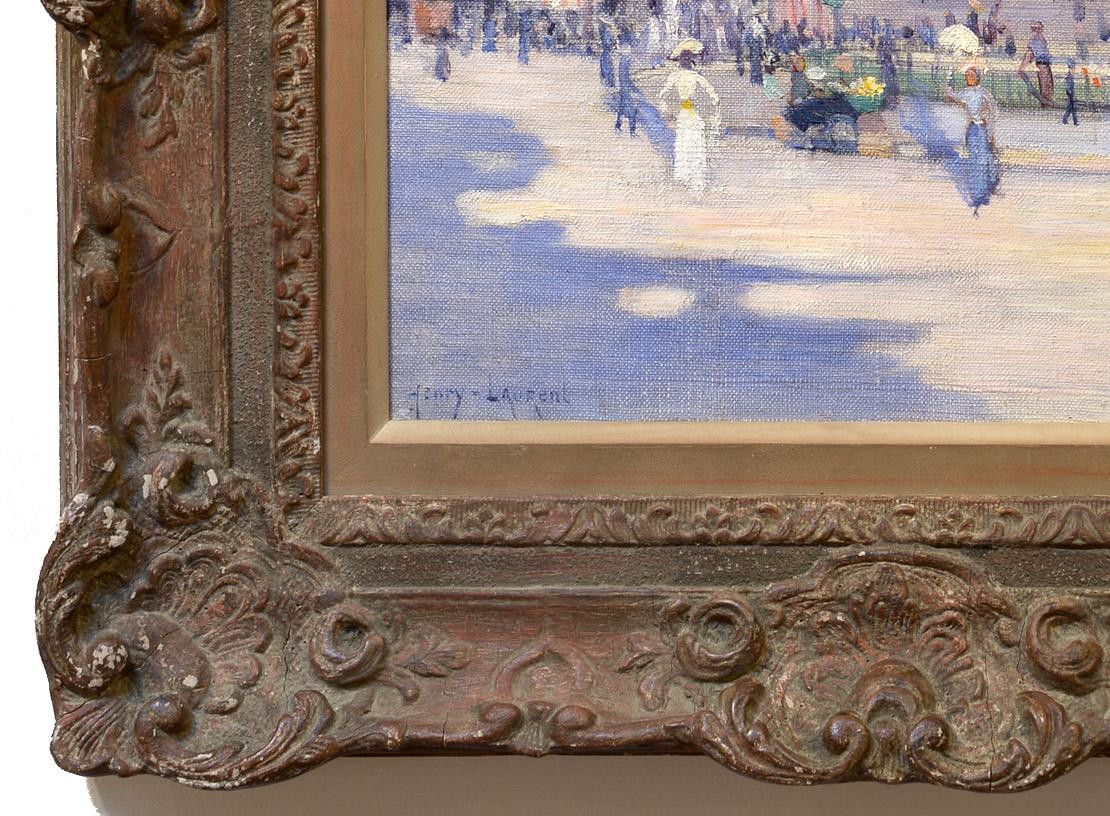 Paseo de Verano, El Panteón, París, Francia, Óleo Impresionista, Damas, Sombrilla en venta 2
