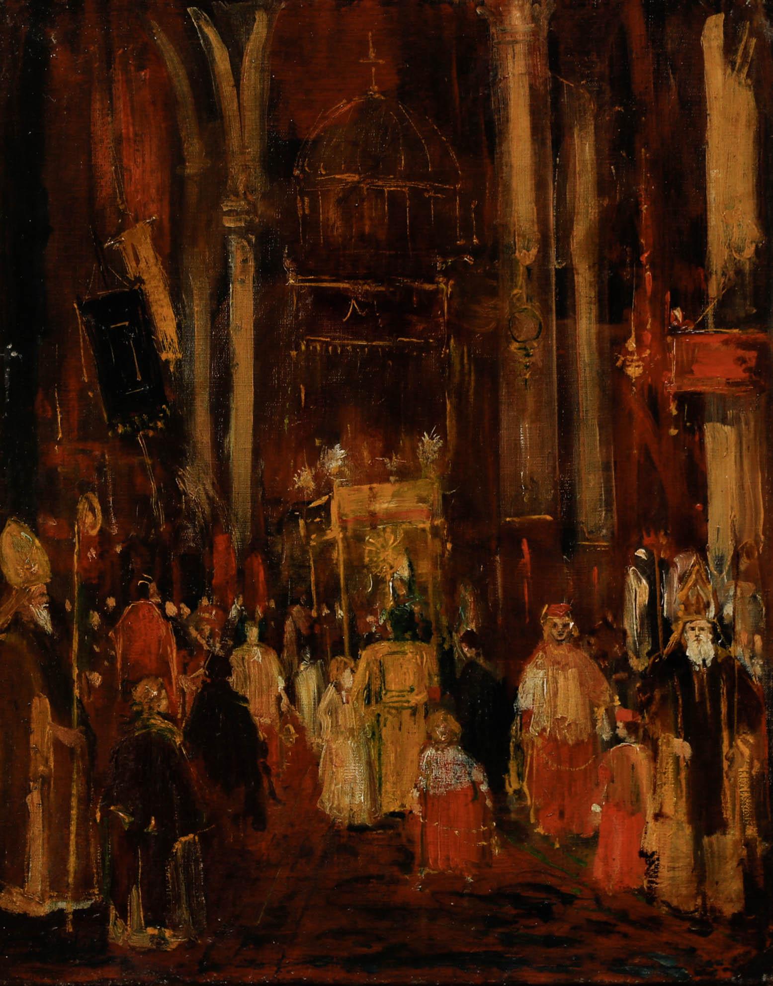 Edouard-Jacques Dufeu (1836-1900) - Olio del XIX secolo, La cerimonia in vendita 1