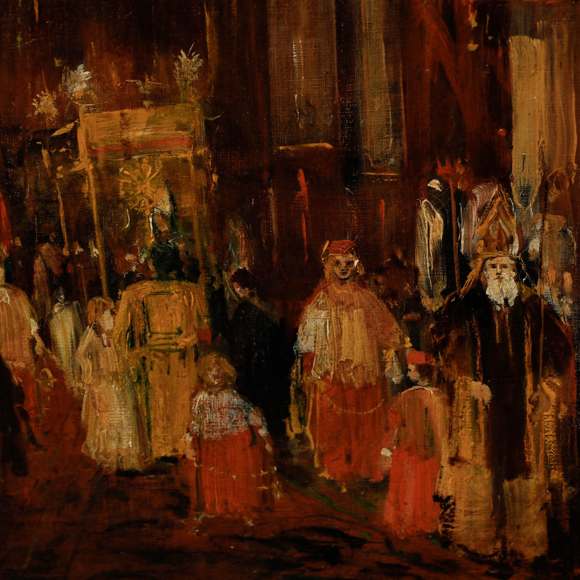 Edouard-Jacques Dufeu (1836-1900) - Olio del XIX secolo, La cerimonia in vendita 3