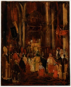 Edouard-Jacques Dufeu (1836-1900) - 19th Century Oil, The Ceremony