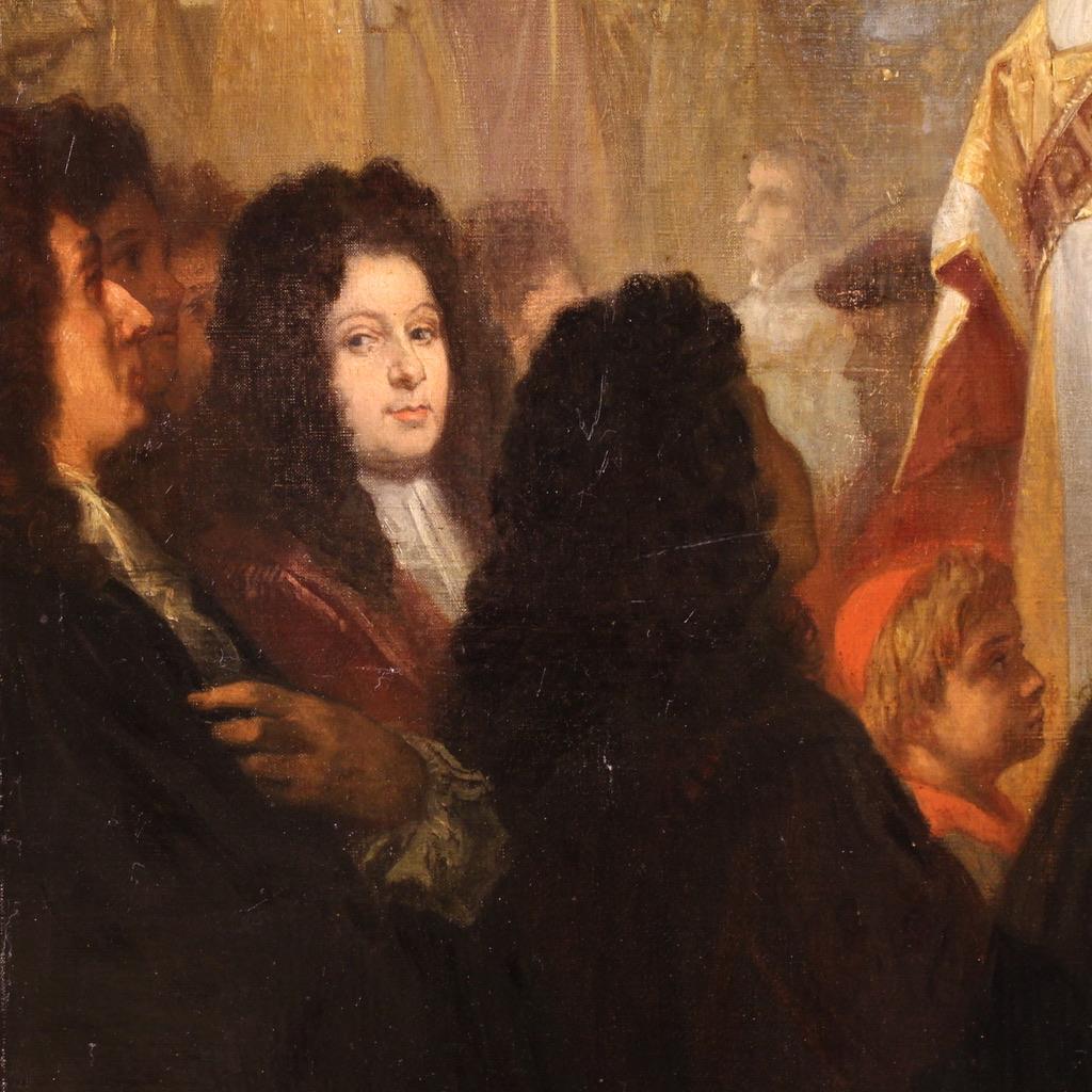19. Jahrhundert Öl auf Leinwand Gemälde Krönung von Victor Amadeus II, 1866 im Angebot 8