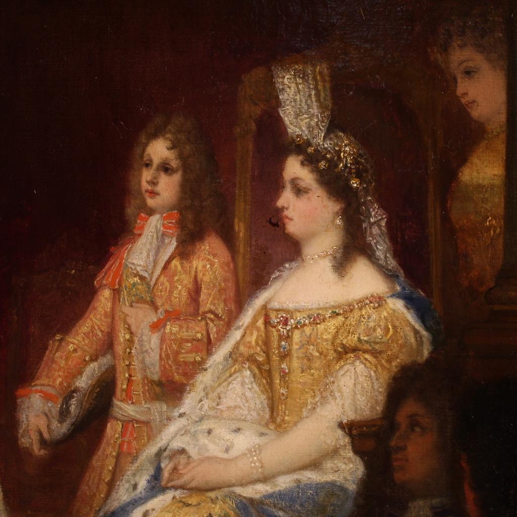 19. Jahrhundert Öl auf Leinwand Gemälde Krönung von Victor Amadeus II, 1866 im Angebot 11