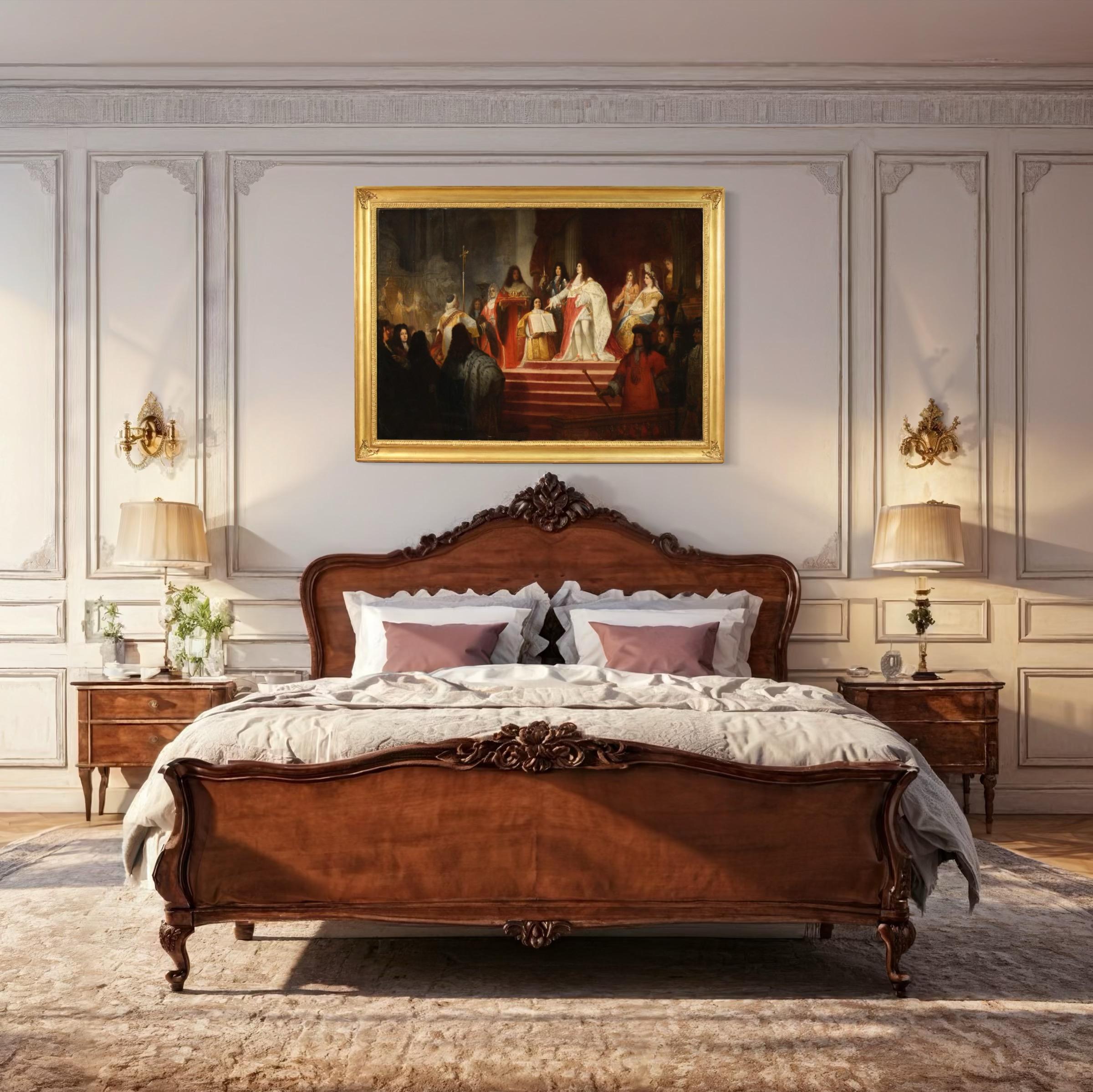 19. Jahrhundert Öl auf Leinwand Gemälde Krönung von Victor Amadeus II, 1866 im Angebot 3