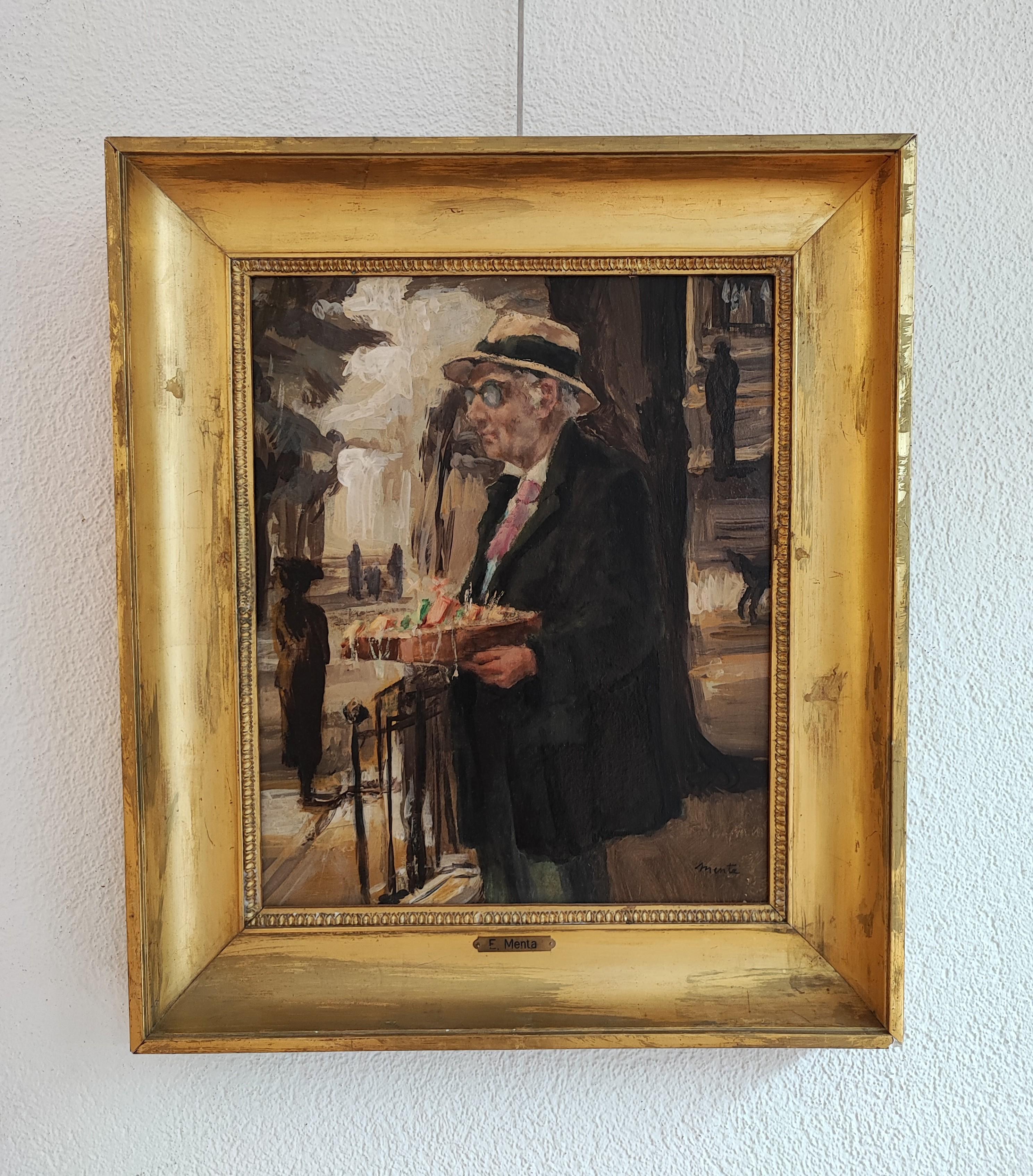 The Street Vendor – Painting von Edouard John Menta