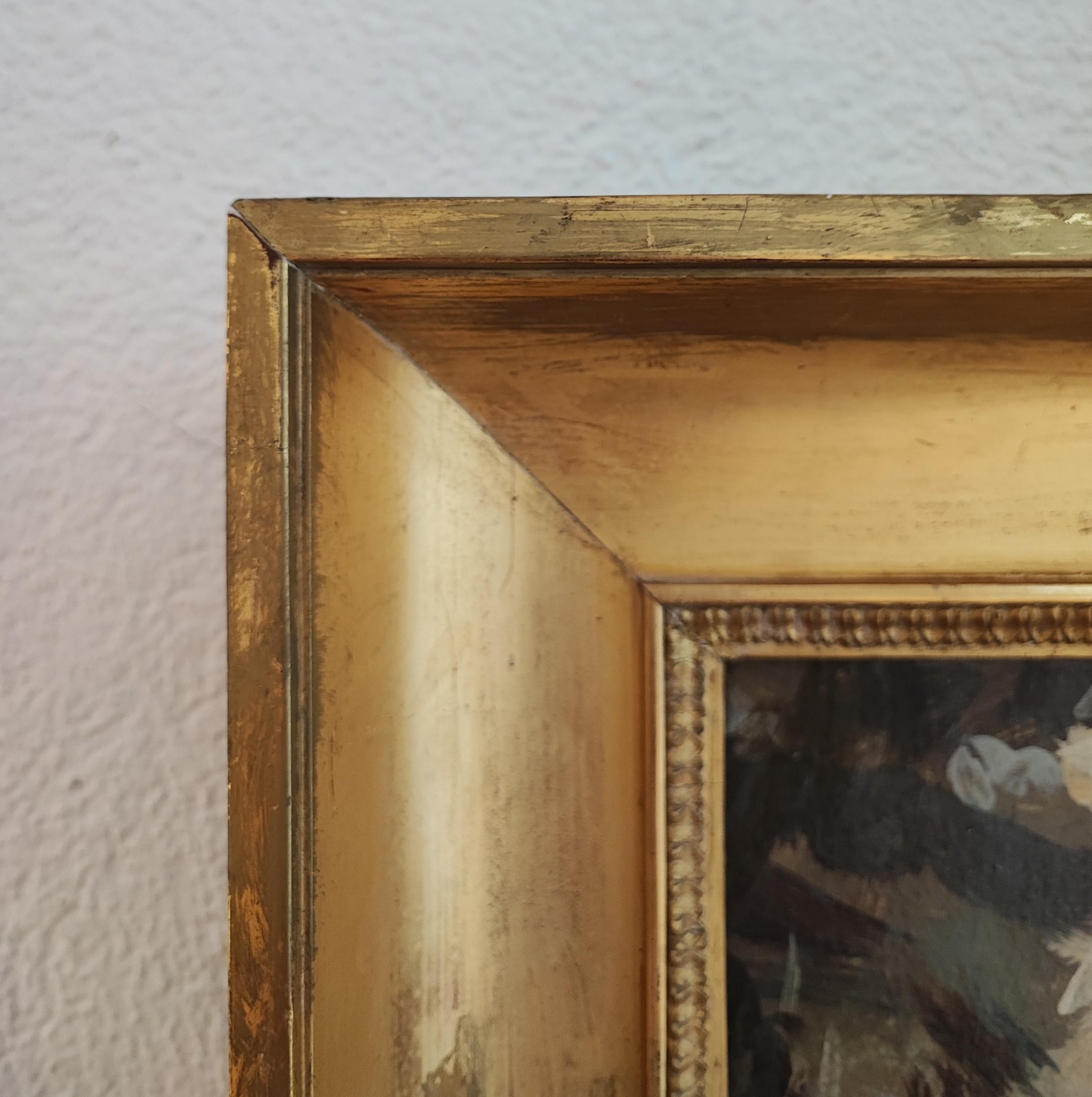 Oil on cardboard
Golden wooden frame
81.5 x 53 x 6 cm