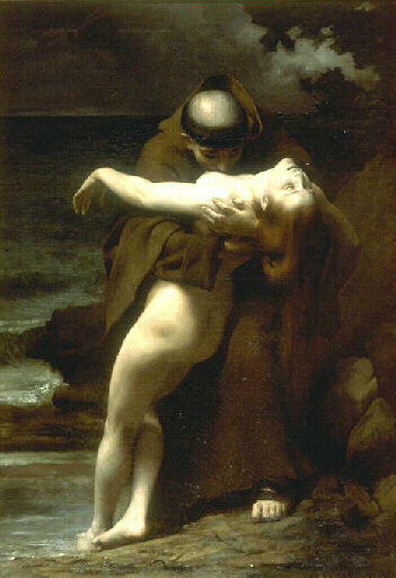 Phrosine et Mélidore - Noir Figurative Print par Edouard Joseph Dantan