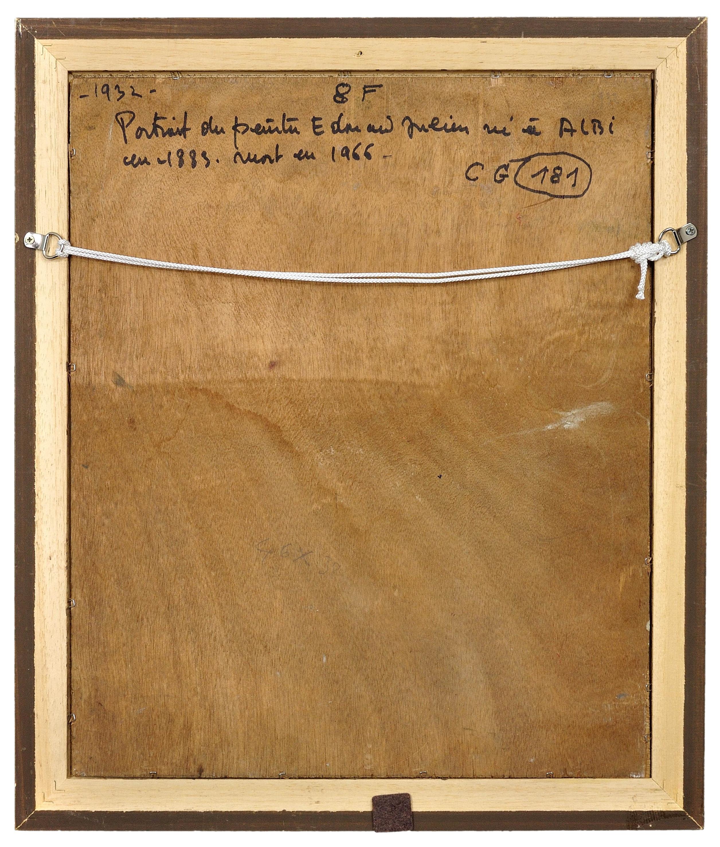 Autoritratto incorniciato del curatore del Museo Toulouse-Lautrec di Albi, Francia - Painting Postimpressionismo di Edouard Julien