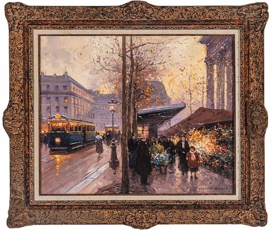 Edouard León Cortés 1 - Marché aux Fleurs, La Madeleine Painting