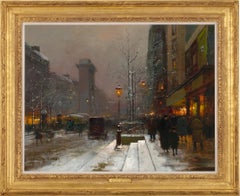 Paris la nuit, Porte Saint Denis by Edouard Léon Cortès