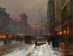 Paris la nuit, Porte Saint Denis by Edouard Léon Cortès