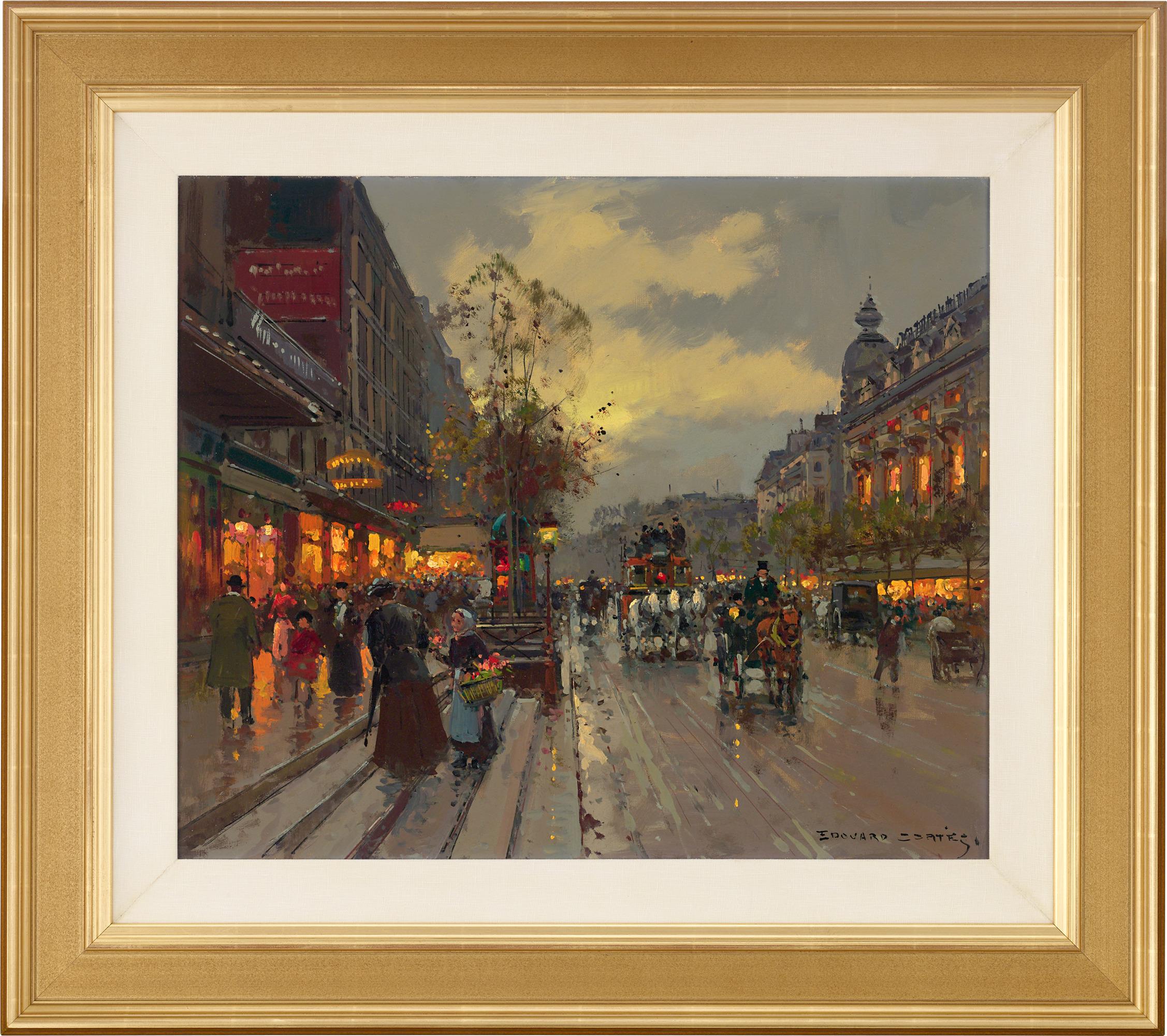 Boulevard Bonne Nouvelle By Edouard Léon Cortès - Painting by Édouard Leon Cortès