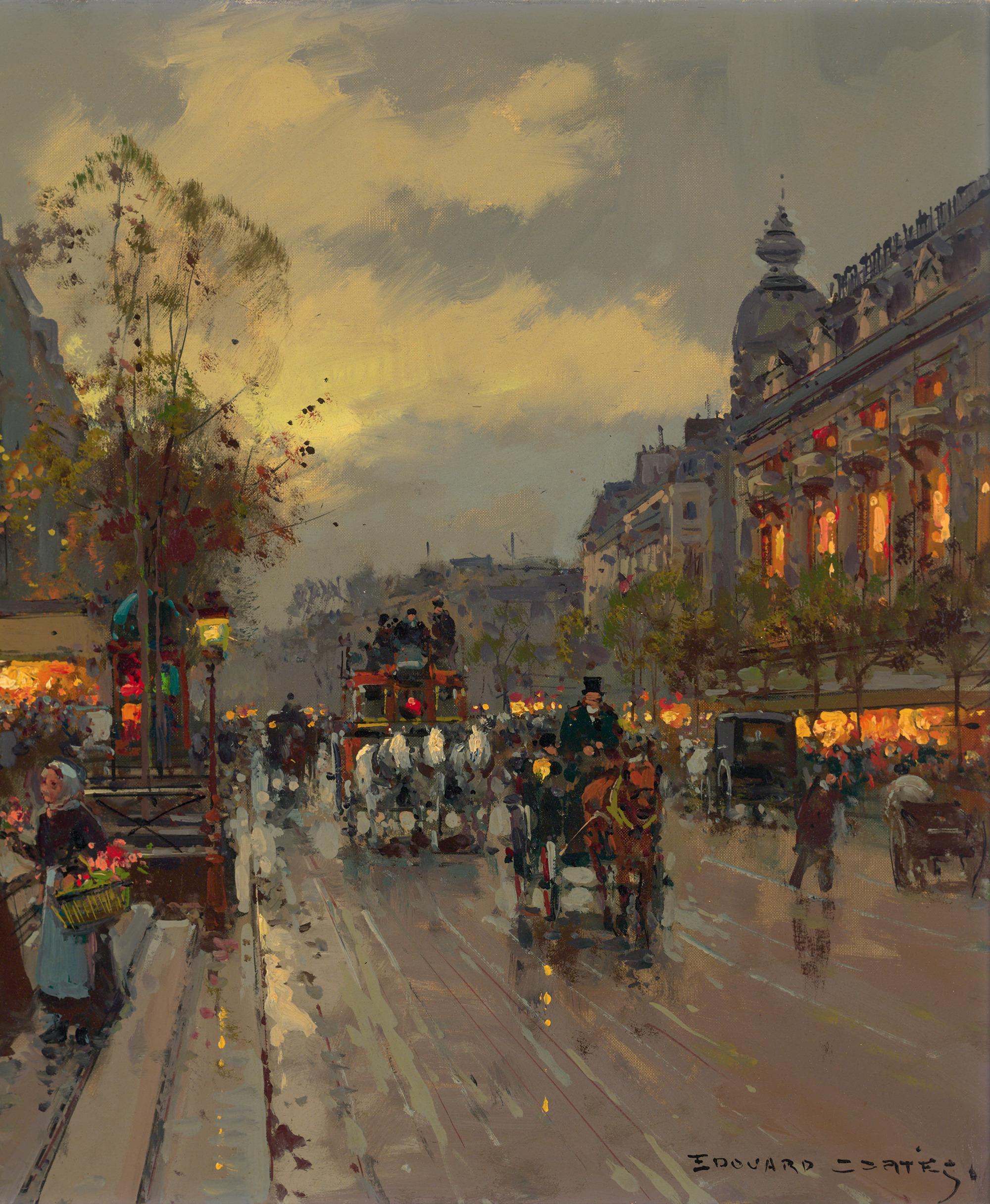 Edouard Léon Cortès
1882-1969  French

Boulevard Bonne Nouvelle

Signed “Edouard Cortès” (lower right)
Oil on canvas

French Post-Impressionist artist Edouard Léon Cortès captures one of the grand boulevards of Paris in this extraordinary oil on