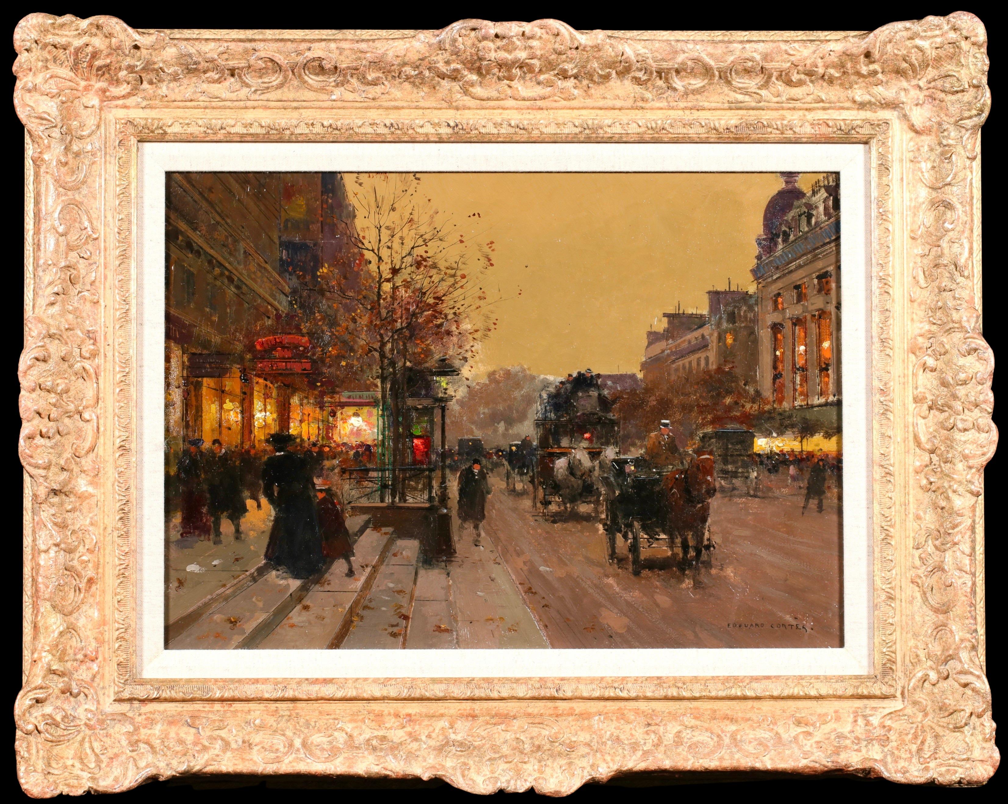 Boulevard Bonne Nouvelle - Huile Impressionniste d'Edouard Leon Cortes