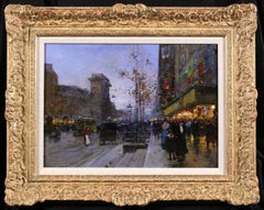 Boulevard de Bonne Nouvelle - Impressionist Cityscape Oil by Edouard Cortes