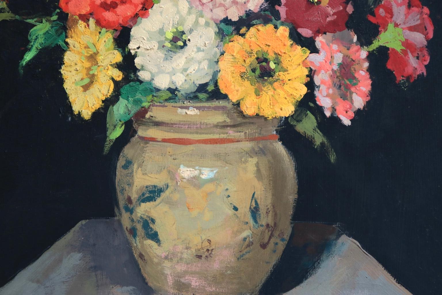 Bouquet de Fleurs - Impressionist Oil, Still Life of Flowers by Edouard Cortes - Painting by Édouard Leon Cortès