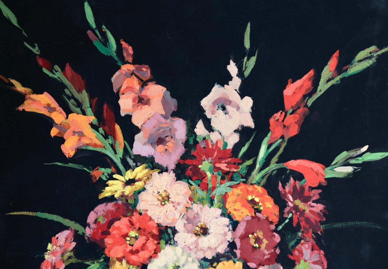 Bouquet de Fleurs - Impressionist Oil, Still Life of Flowers by Edouard Cortes 1