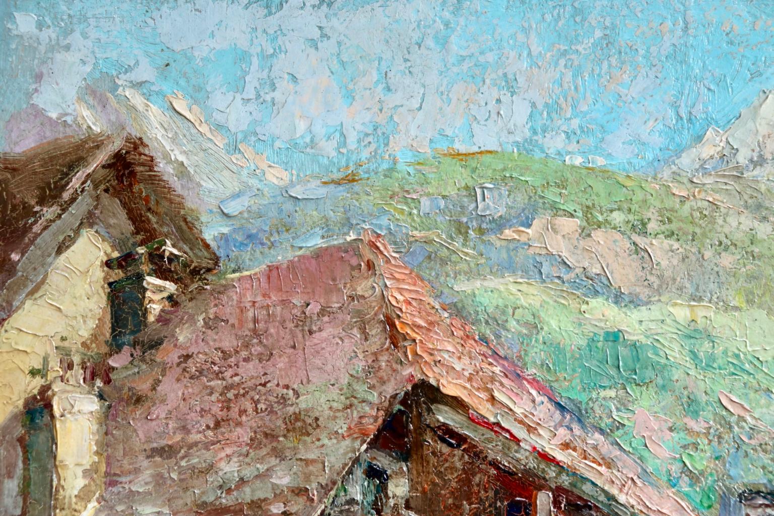 Chalets - Talloires - Impressionist Oil, Landscape by Edouard Leon Cortes 1