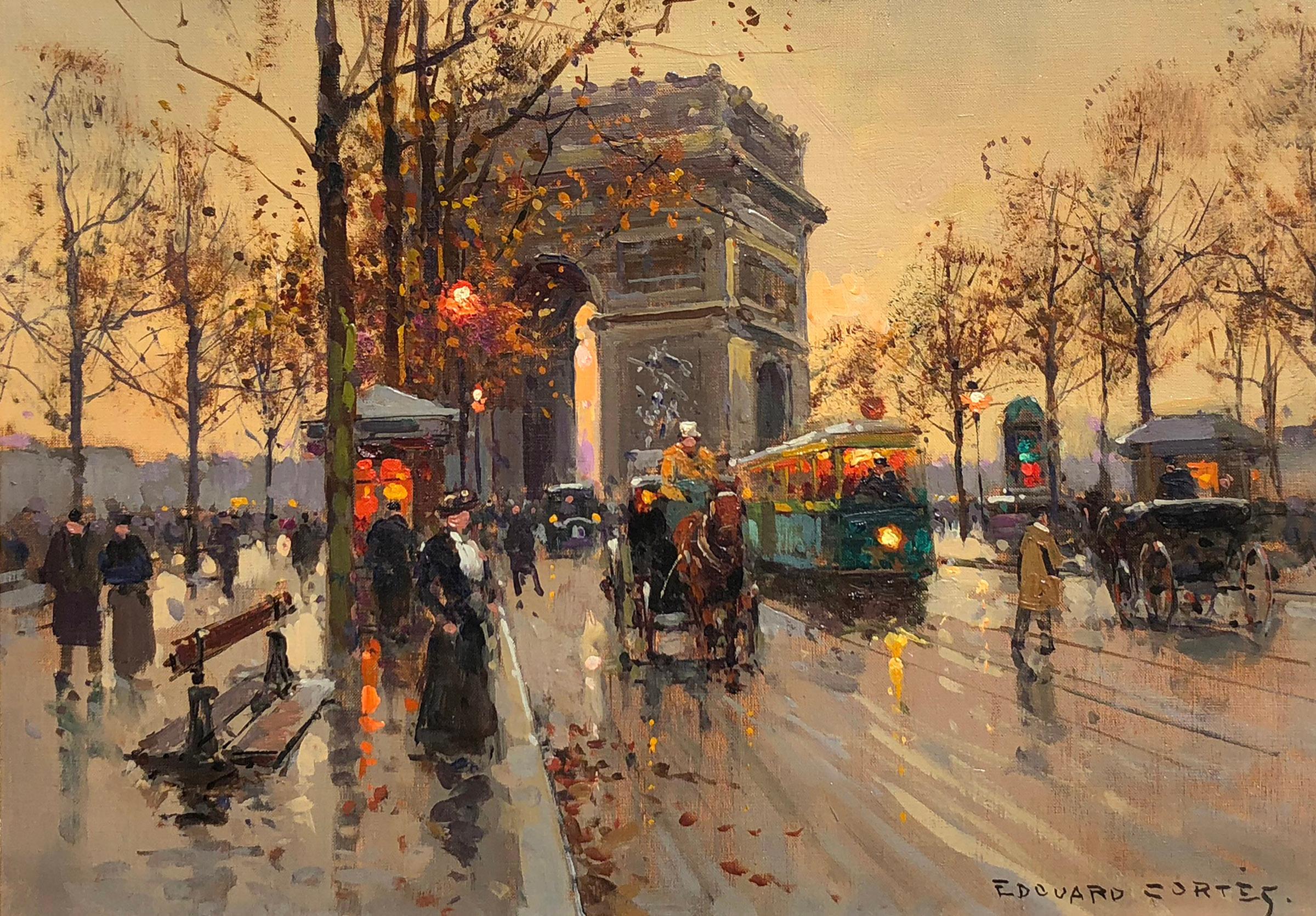 Édouard Leon Cortès Landscape Painting - L'Arc de Triomphe aux Crepuscule 