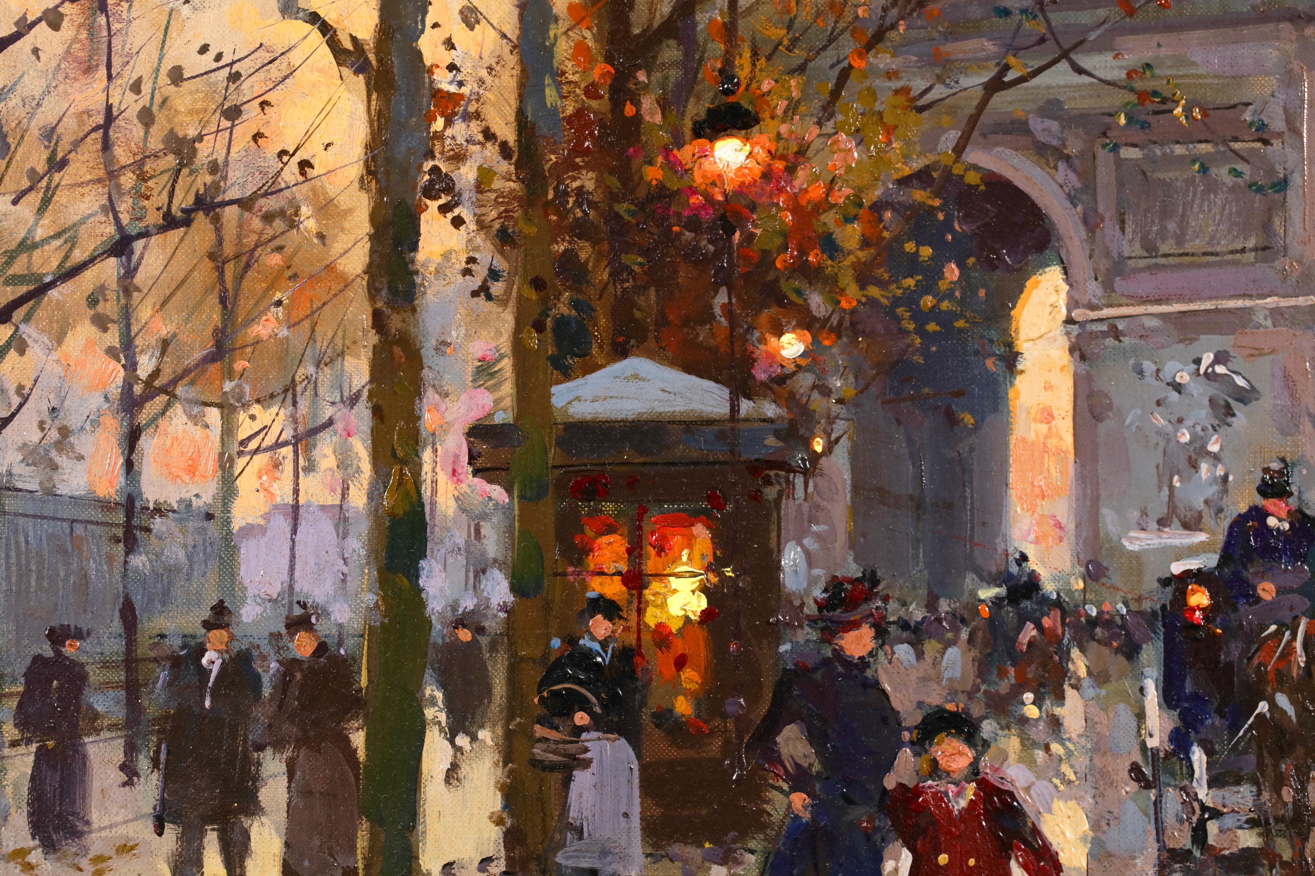 L'Arc de Triomphe - Le Soir - Impressionist Landscape Oil by Edouard Cortes im Angebot 5