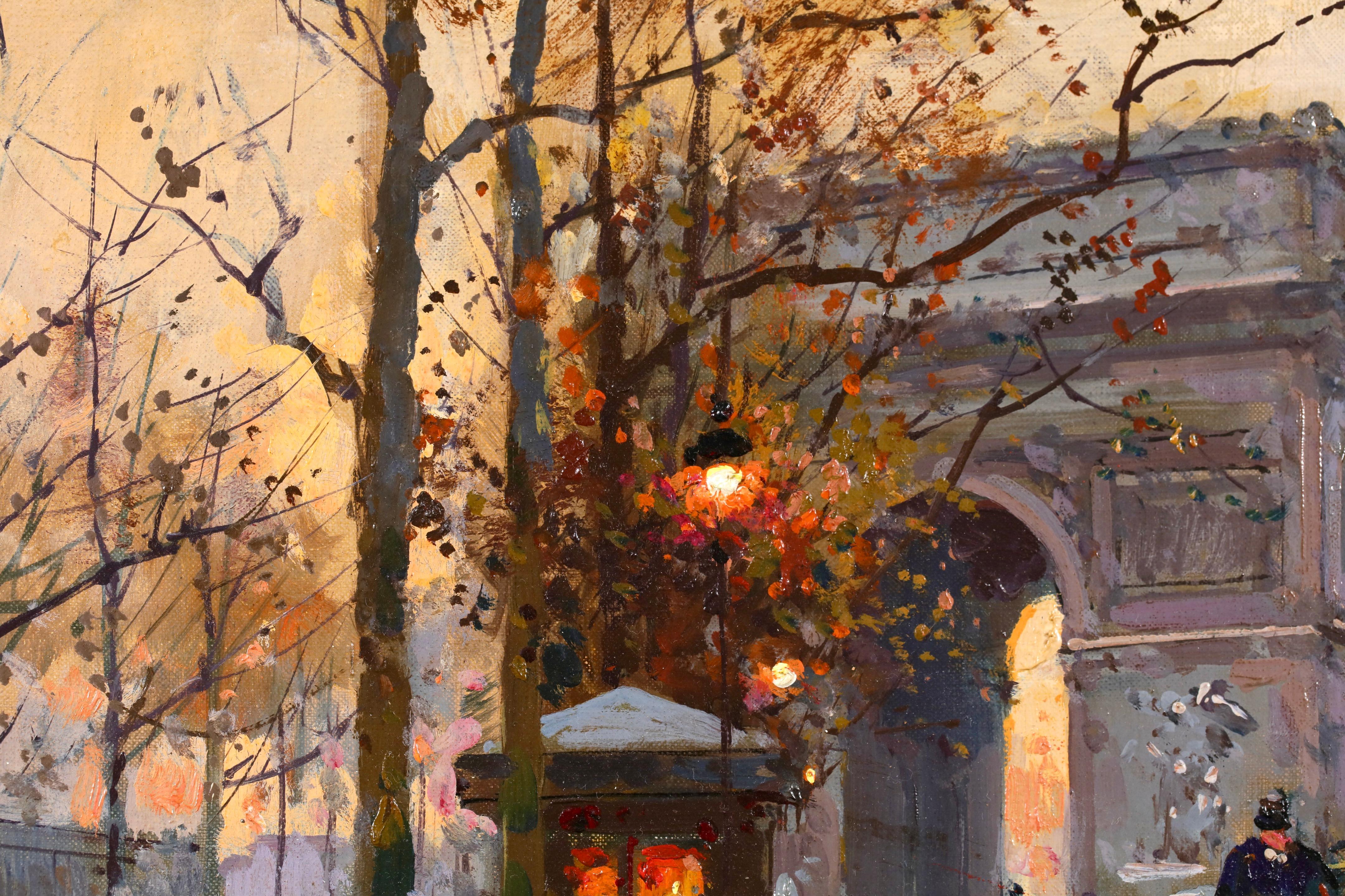 L'Arc de Triomphe - Le Soir - Impressionist Landscape Oil by Edouard Cortes im Angebot 6