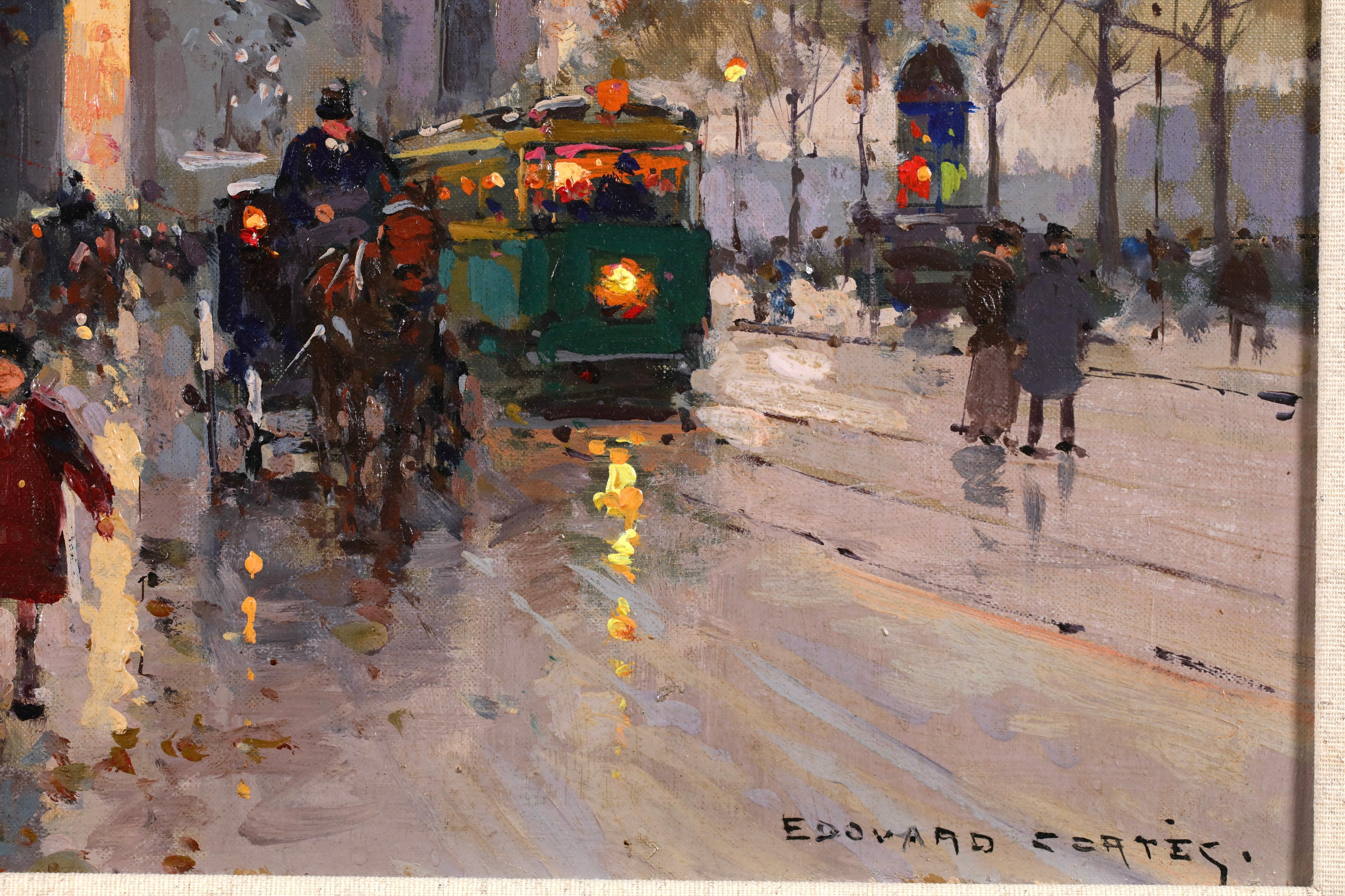 L'Arc de Triomphe - Le Soir - Impressionist Landscape Oil by Edouard Cortes im Angebot 1