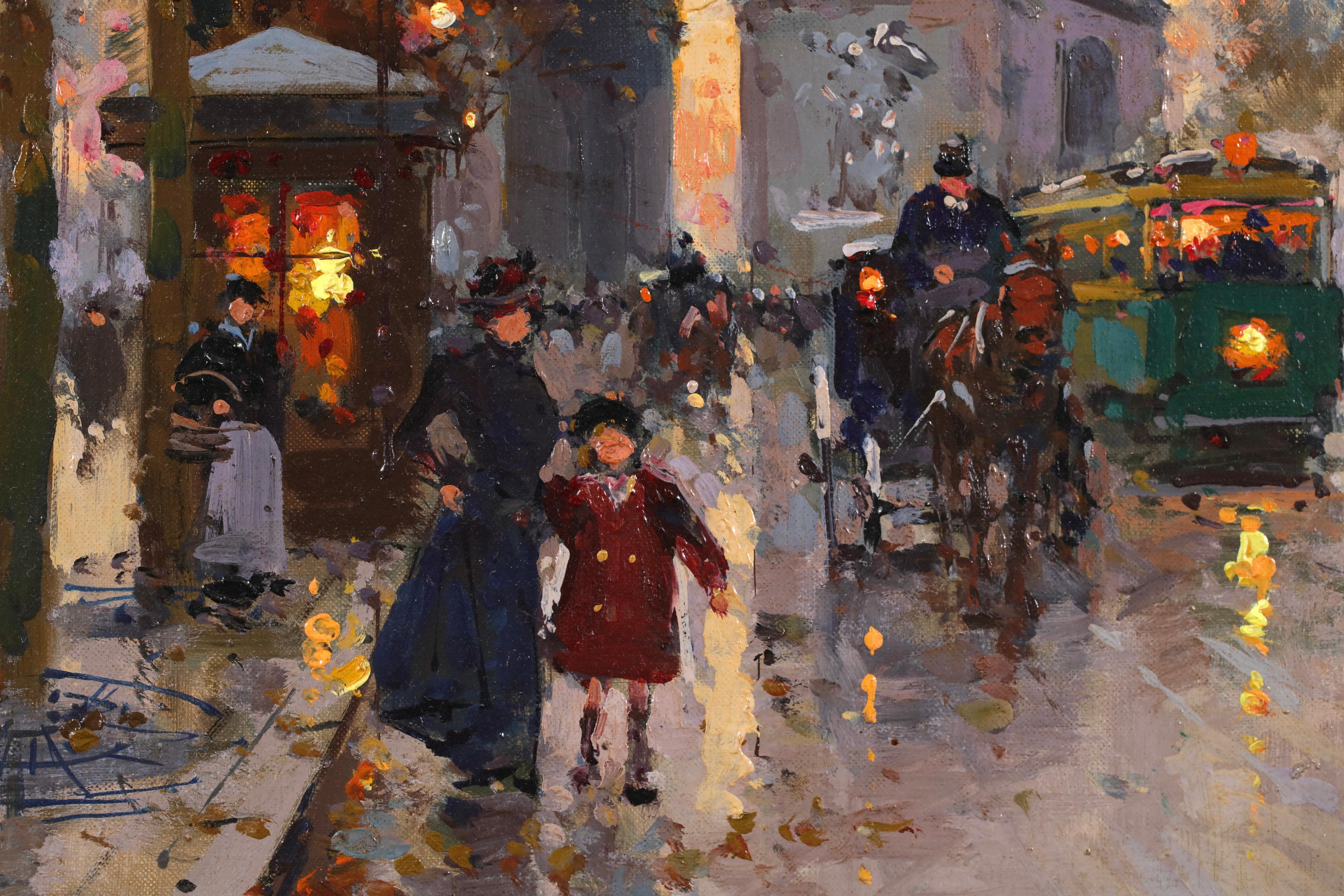 L'Arc de Triomphe - Le Soir - Impressionist Landscape Oil by Edouard Cortes im Angebot 2
