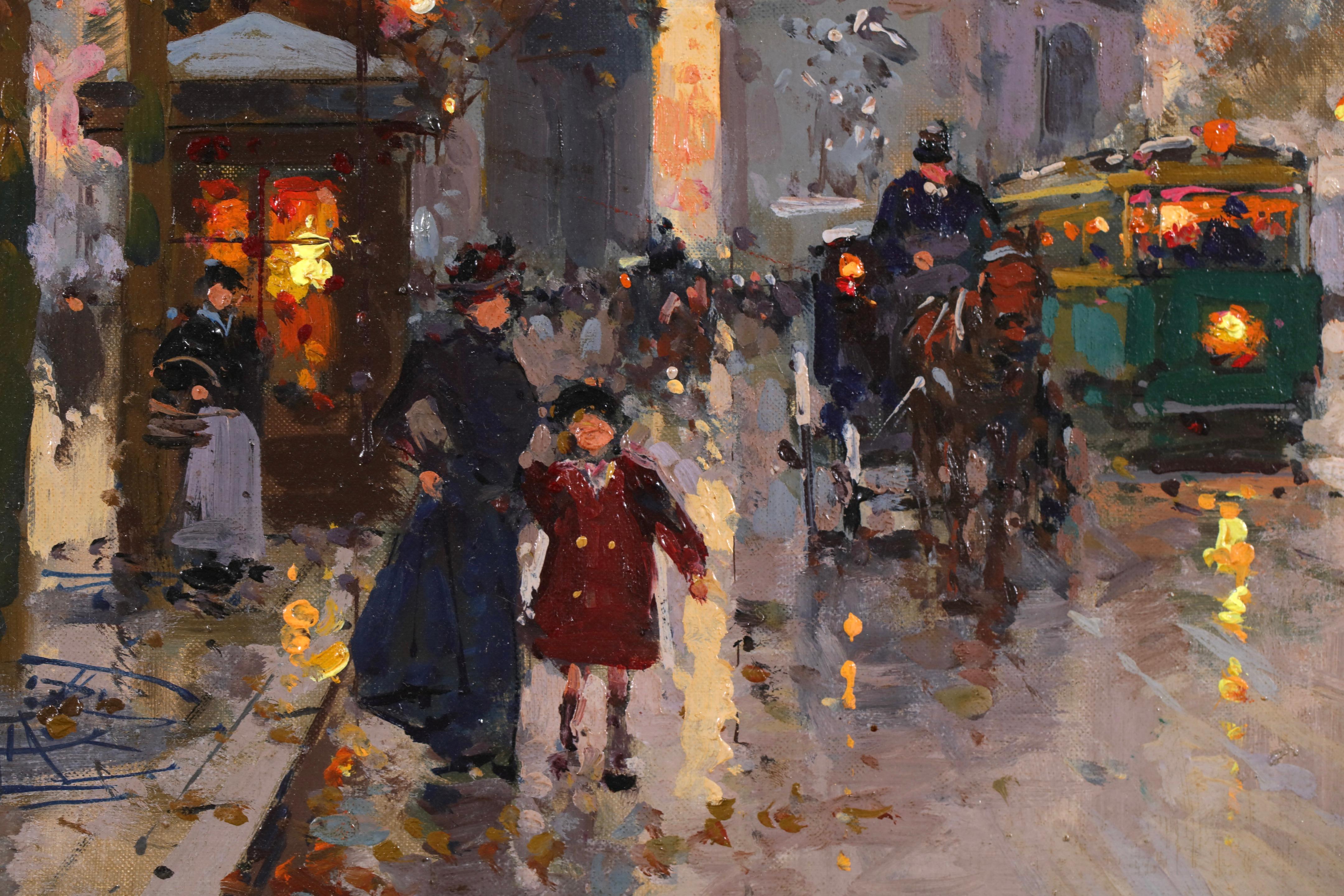 L'Arc de Triomphe - Le Soir - Impressionist Landscape Oil by Edouard Cortes im Angebot 3