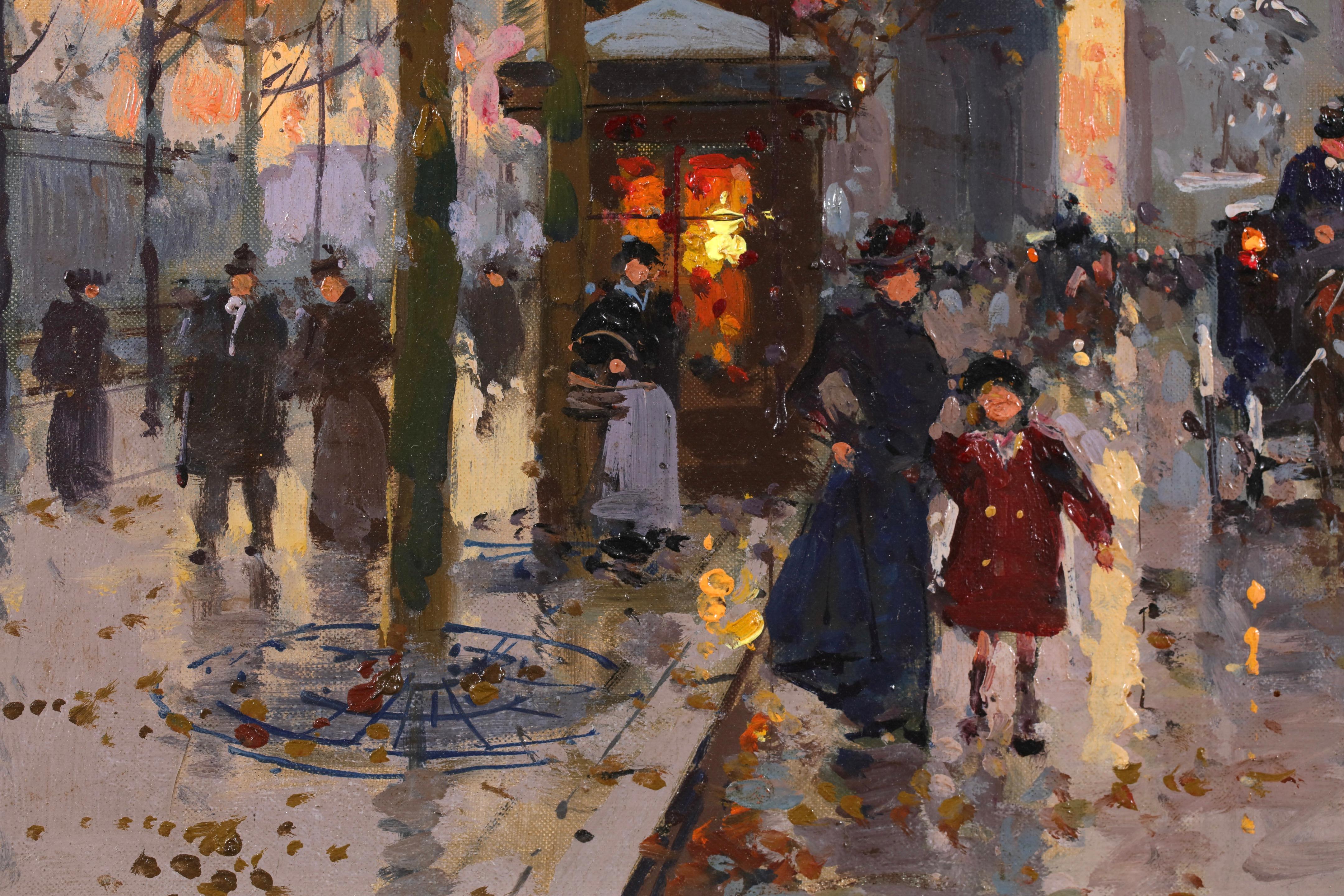 L'Arc de Triomphe - Le Soir - Impressionist Landscape Oil by Edouard Cortes im Angebot 4