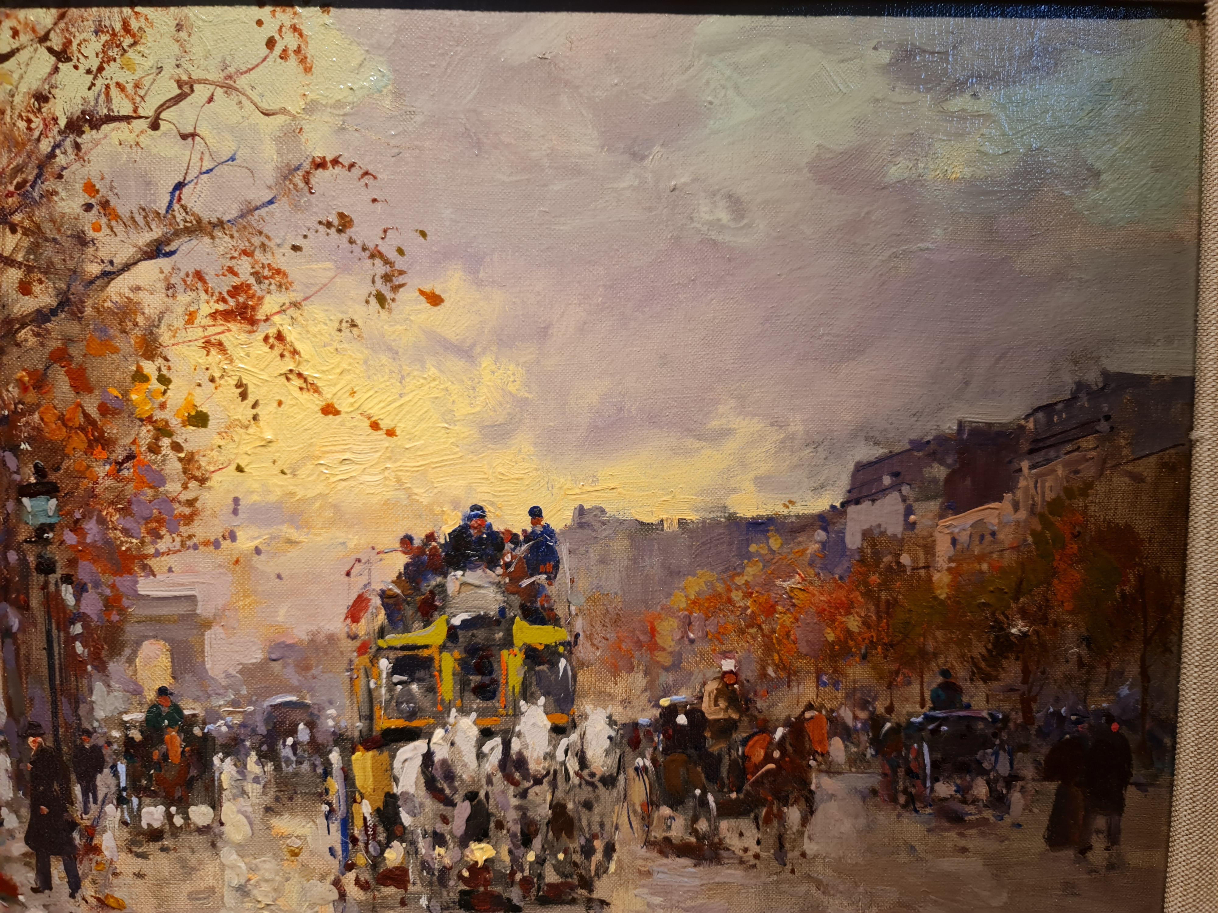 Allee der Champs-Elysees in Crepuscule im Angebot 4