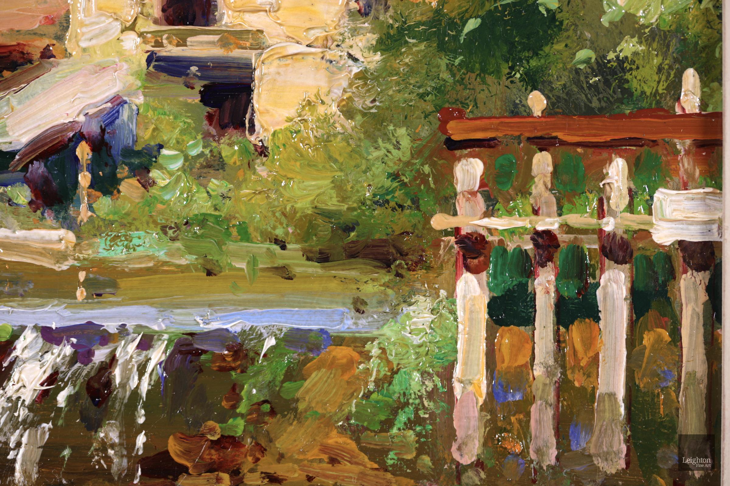 Le Moulin de Verneuil - Impressionist Oil, River Landscape by Edouard Cortes 2