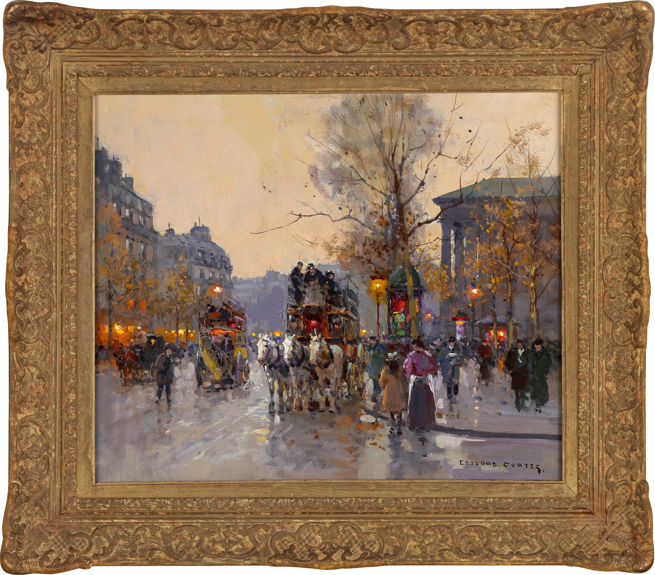 Le Terminus Madeleine-Bastille À Paris von Edouard Léon Cortès – Painting von Édouard Leon Cortès