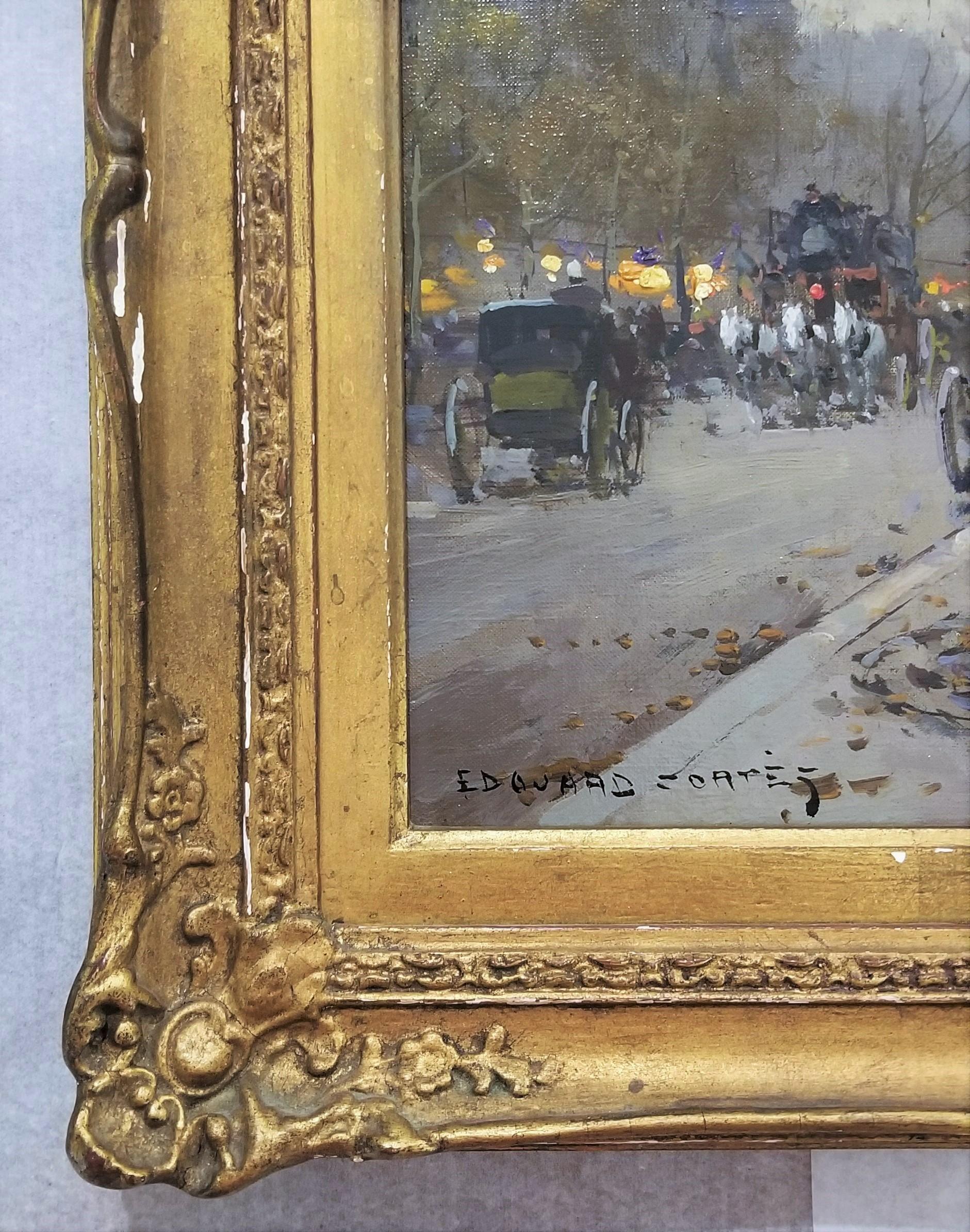 Le Théâtre du Vaudeville (en París, Francia) /// Calle del Postimpresionismo francés - Painting Posimpresionista de Édouard Leon Cortès