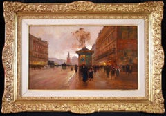 Paris - French Impressionist Oil, Figures in Cityscape by Edouard Cortes