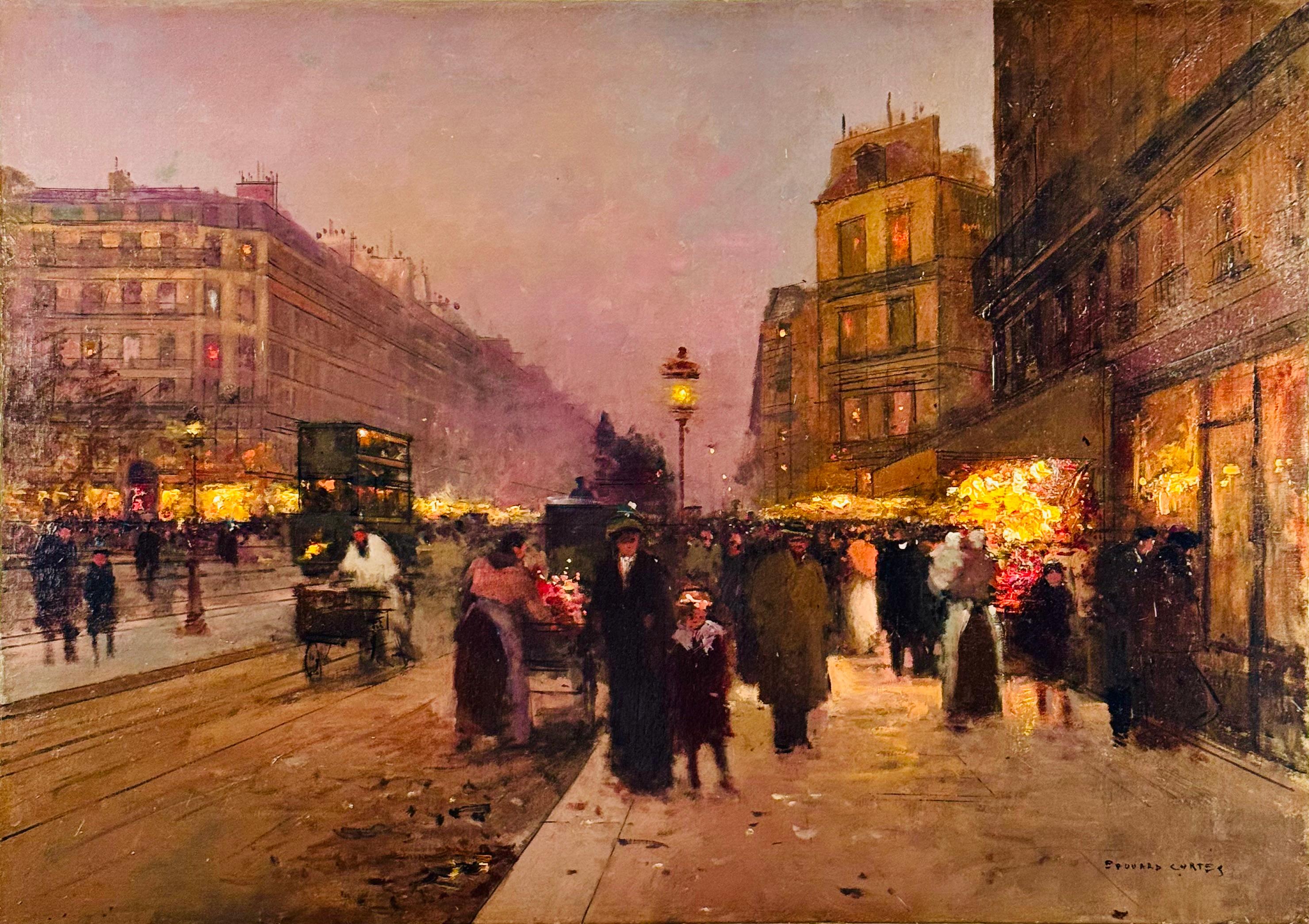 Édouard Leon Cortès Figurative Painting - Paris Evening