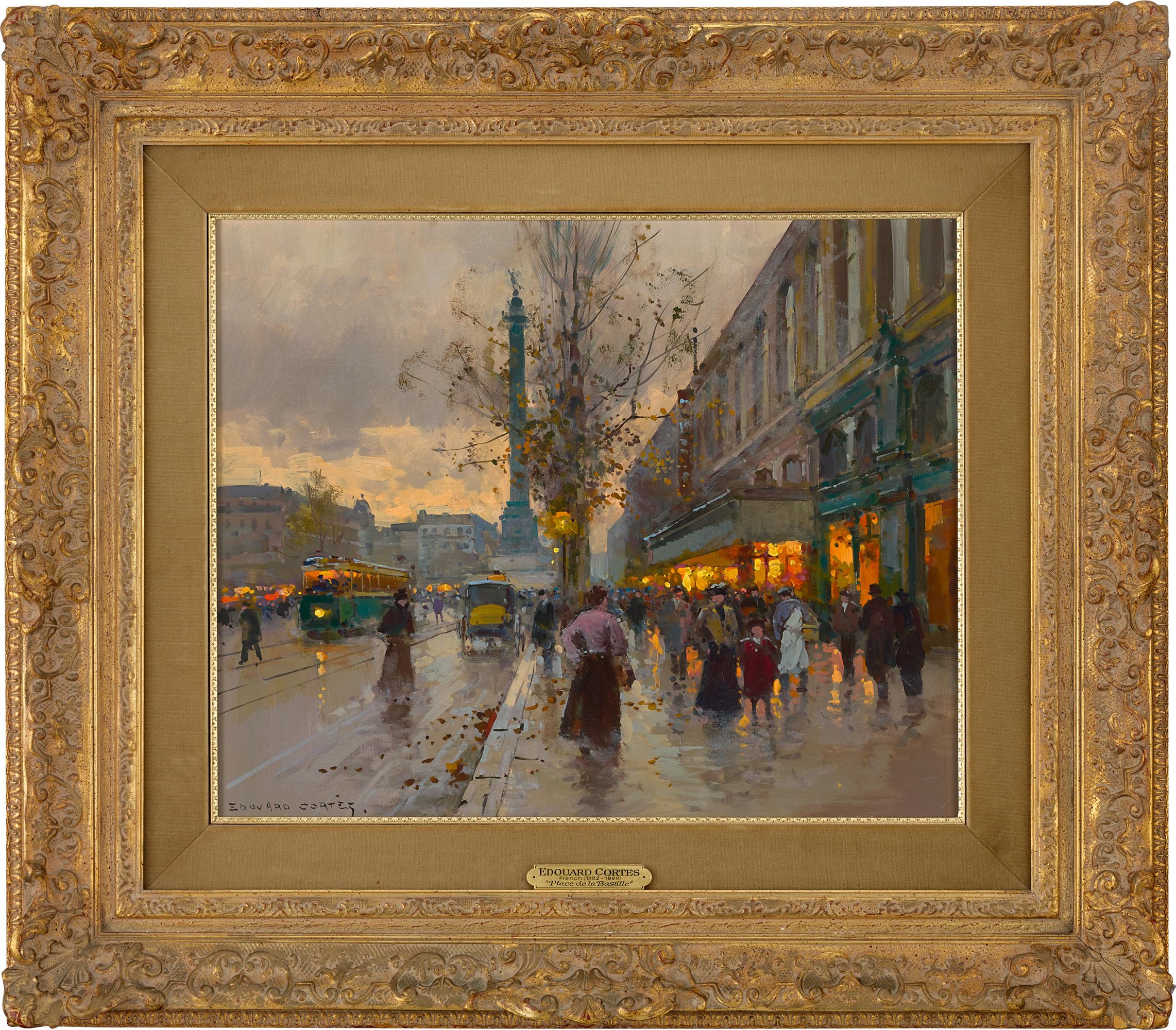 Place De La Bastille von Edouard Léon Cortès – Painting von Édouard Leon Cortès