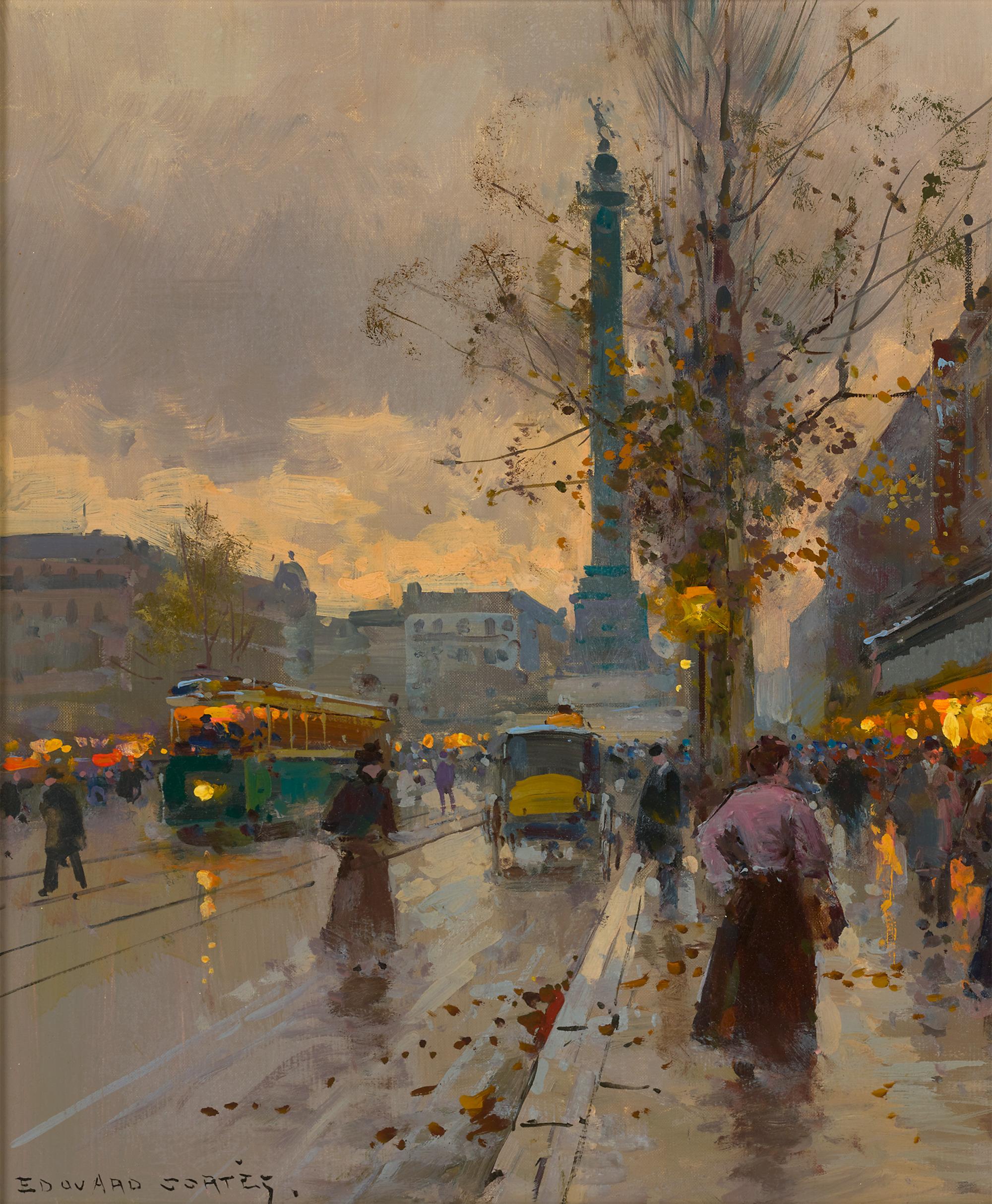 Place De La Bastille von Edouard Léon Cortès (Post-Impressionismus), Painting, von Édouard Leon Cortès