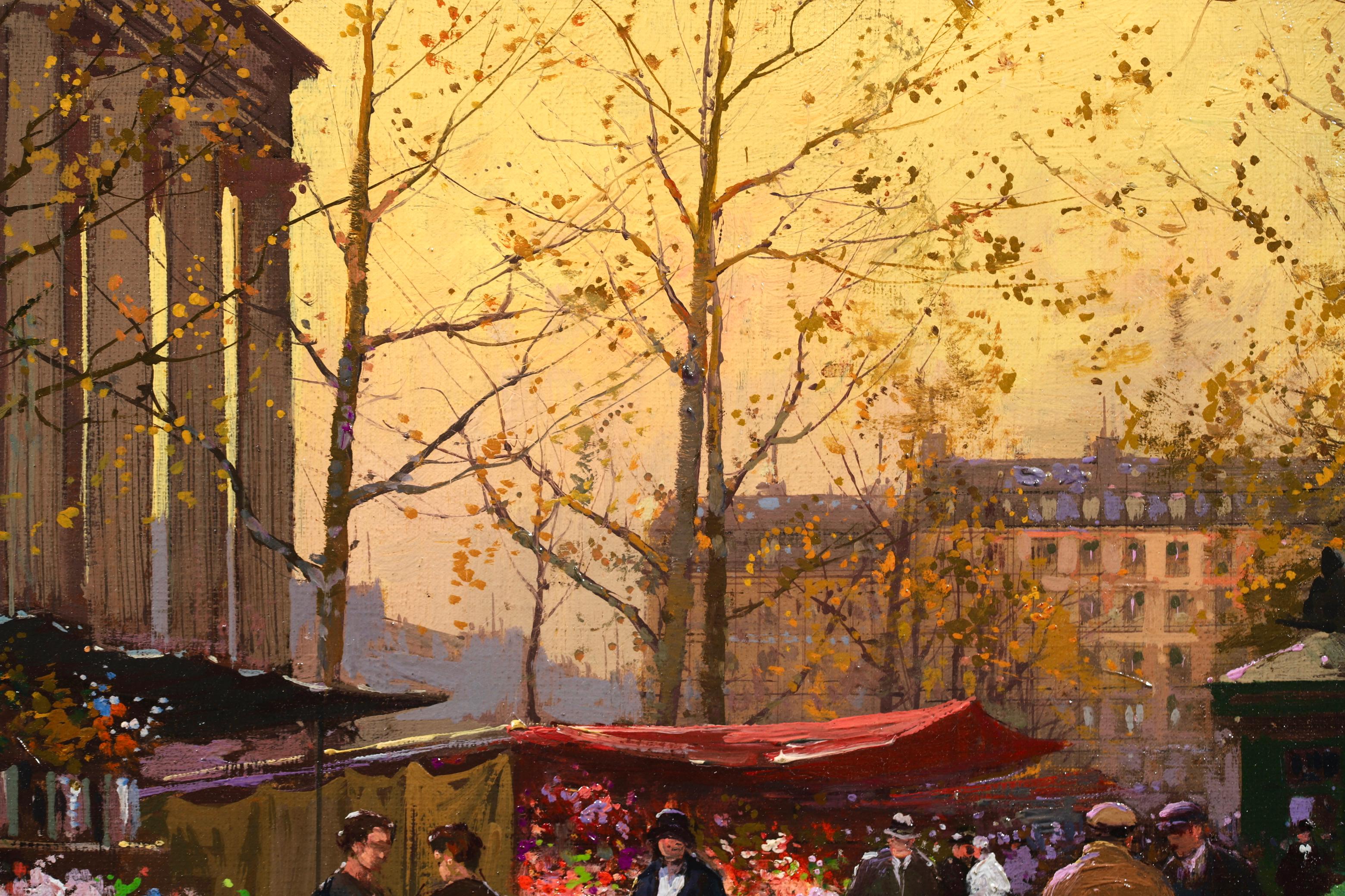 Place de la Madeleine - Post-Impressionist Painting by Édouard Leon Cortès