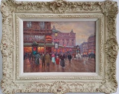 "Place de La Opera, Paris, " Édouard Cortès, French Impressionist Street Scene