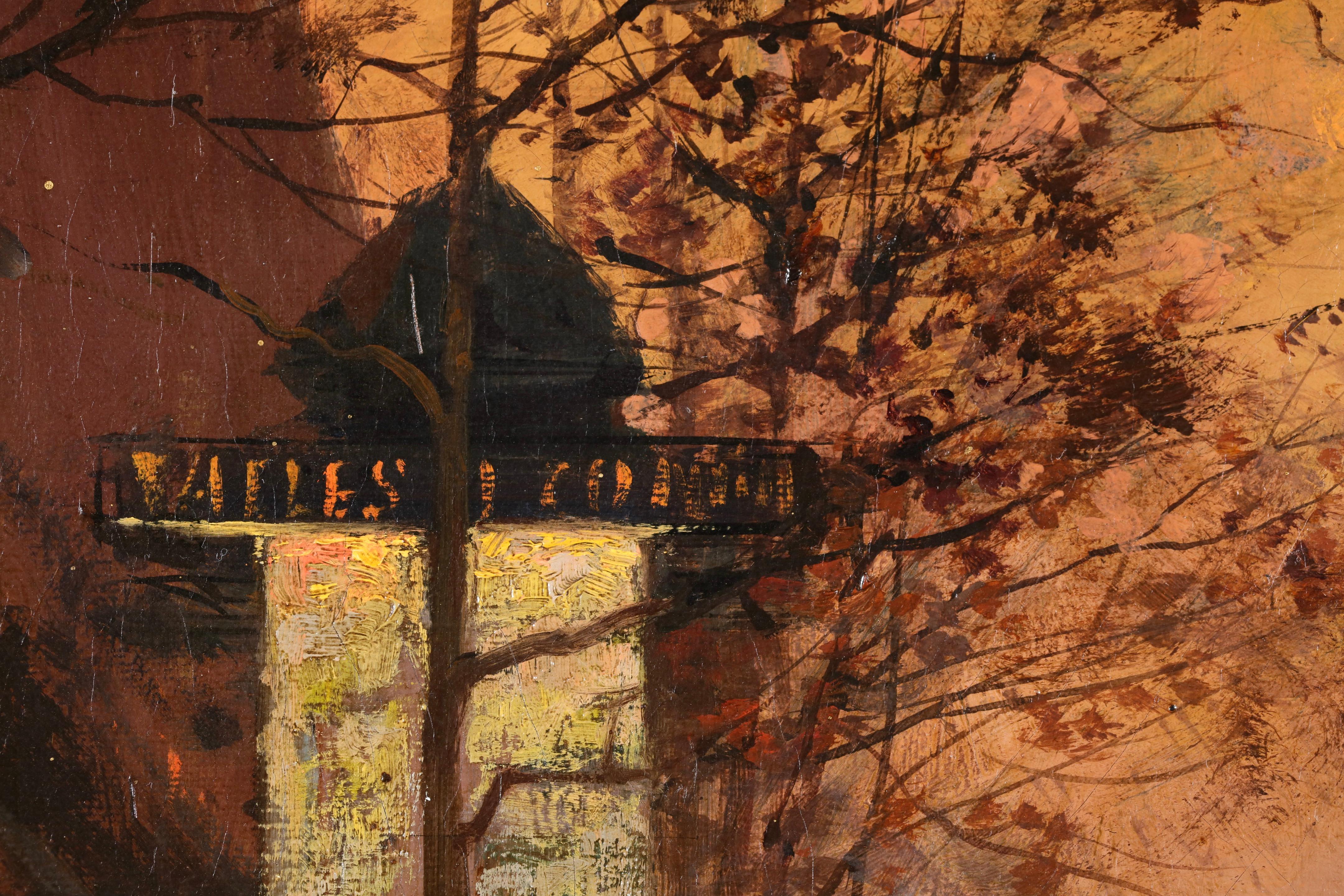 Port Saint-Denis - Le Soir - Impressionistische Stadtlandschaft, Öl von Edouard Cortes im Angebot 5