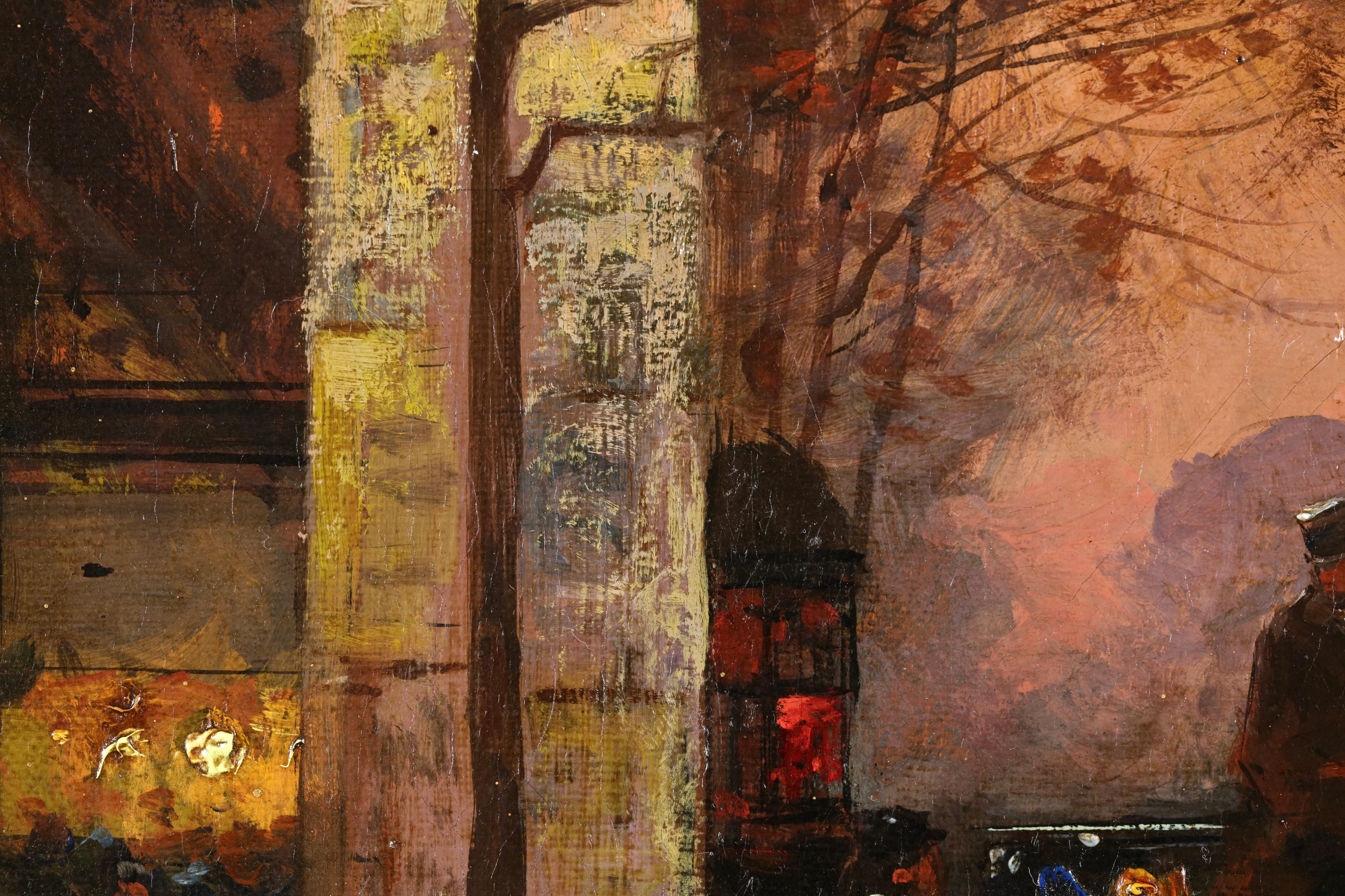 Port Saint-Denis - Le Soir - Impressionistische Stadtlandschaft, Öl von Edouard Cortes im Angebot 4